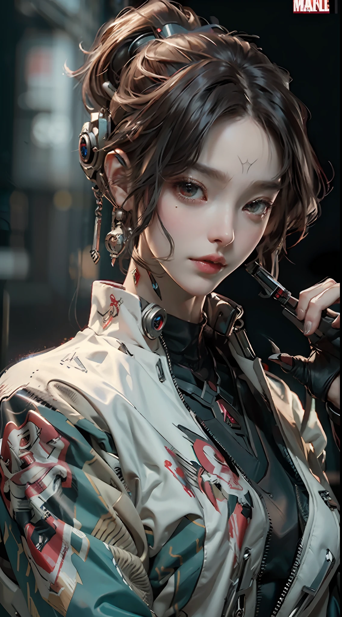 (Masterpiece, Best Quality: 1.2), High Detail Face, Cyberpunk, Marvel Style, Mechanical Crane
