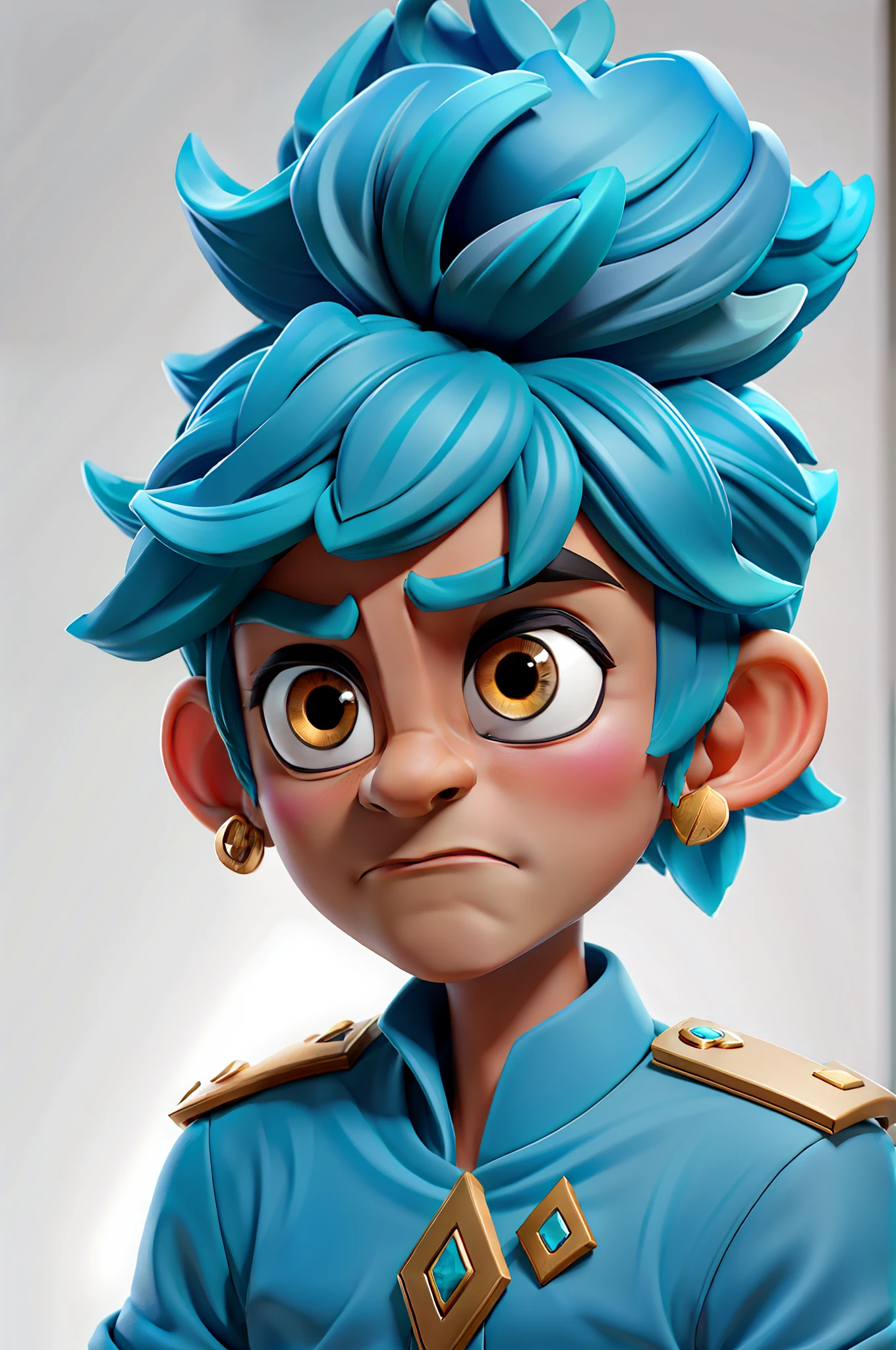 Prince, blue hair, black eye