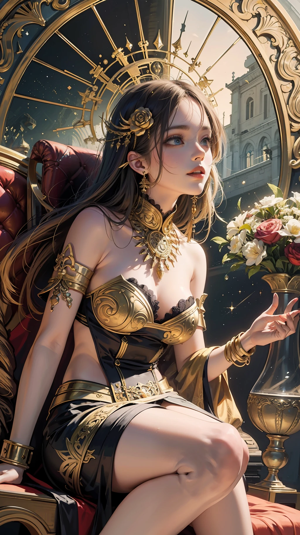 PerfectNwsjMajic,(masterpiece, top quality, best quality, official art, beautiful and aesthetic:1.2), (1girl), extreme detailed,colorful,highest detailed, official art, unity 8k wallpaper, ultra detailed, beautiful and aesthetic, beautiful, masterpiece, best quality, (zentangle, mandala, tangle, entangle) ,holy light,gold foil,gold leaf art,glitter drawing,
