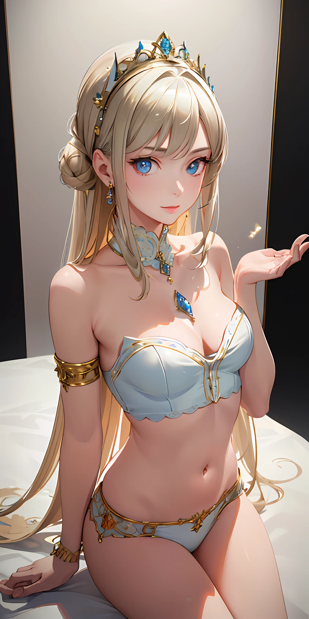 (photorealistic:1.4), (masterpiece, sidelighting, finely detailed beautiful eyes: 1.2), masterpiece*portrait, realistic, 3d face, glowing eyes, shiny hair, lustrous skin, solo, embarassed, (midriff),