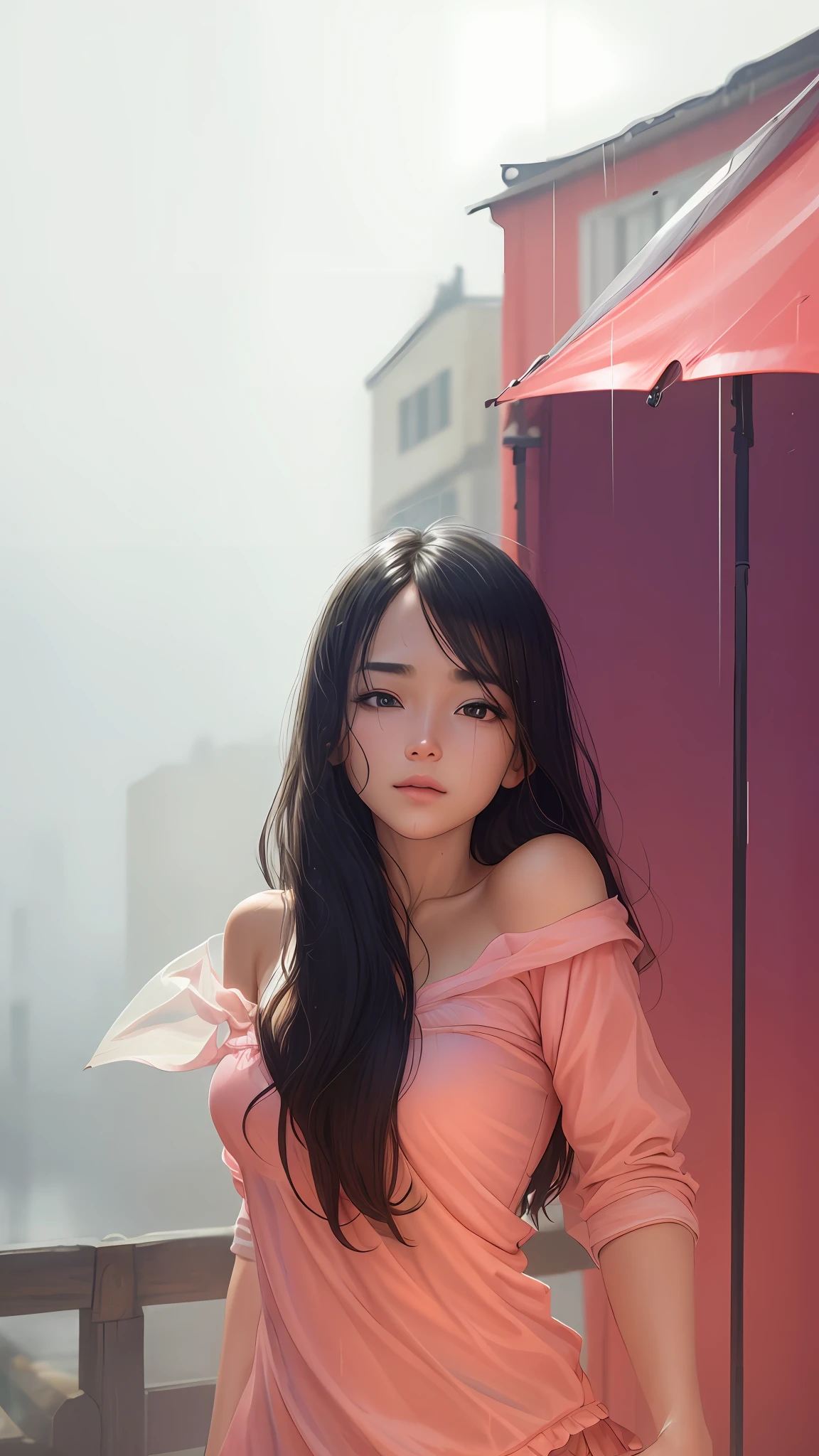 ((Best Quality, 8K, Masterpiece:1.3)), Focus: 1.2, Perfect Body Beauty: 1.4, Buttocks: 1.2, ((Layered Haircut, Breasts: 1.2)), (Wet Clothes: 1.1) , (Rain, Street:1.3), Bandeau Dress: 1.1, Highly Detailed Face and Skin Texture, Delicate Eyes, Double Eyelids, Whitened Skin, Long Hair