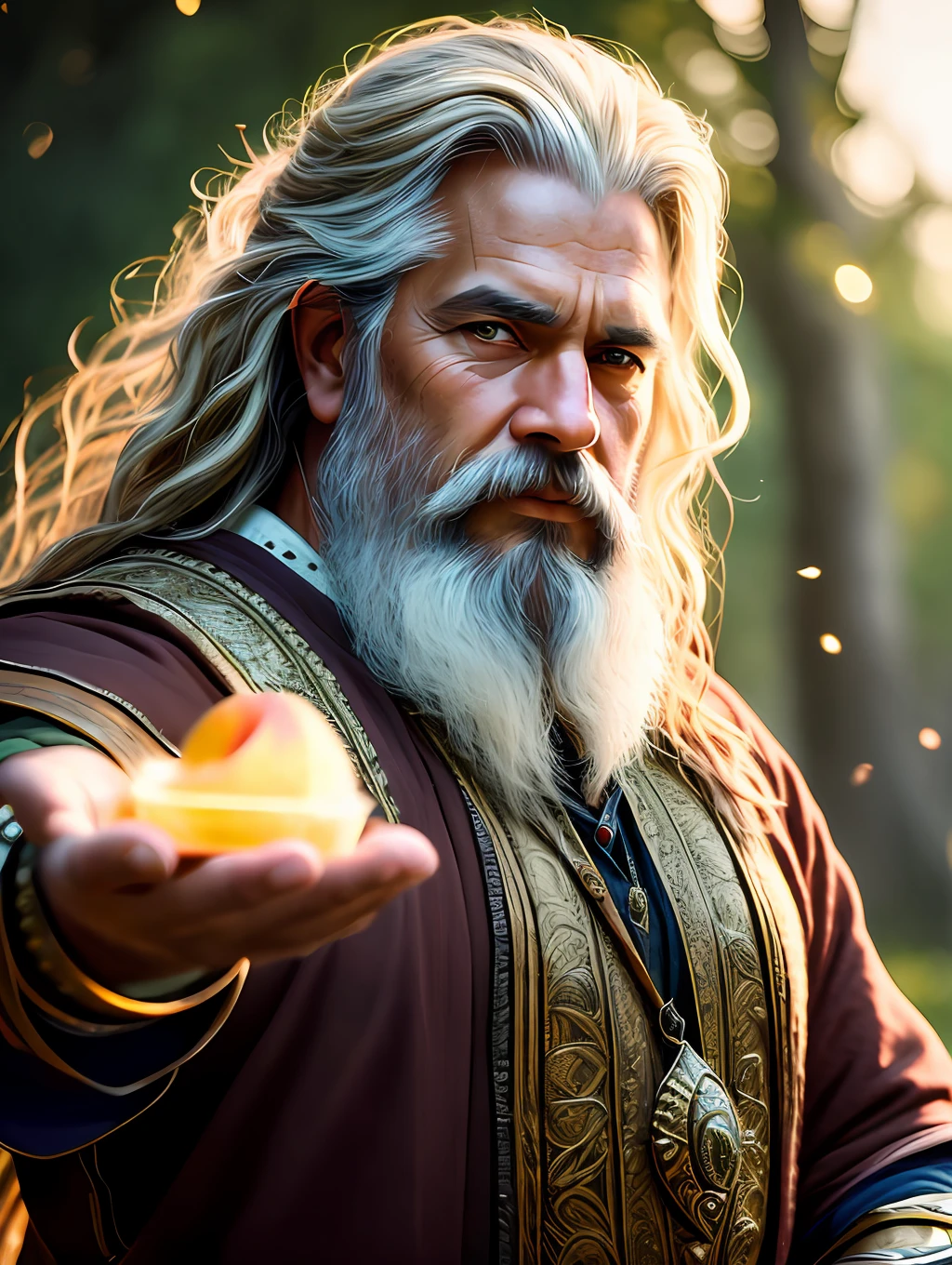 A very rustic handsome and attractive middle age man, full focus, tiltshift, ethereal, cinematic, shimmering lights, vikings, god, mythological king, grotesque, fierce, tumblr contest winner, hurufiyya, renaissance painting, very strong and masculine, movie still, cinematic lighting. photograph, detailed symmetric realistic face, extremely detailed natural texture, peach fuzz, long hair, masterpiece, absurdres, nikon d850 film stock photograph, kodak portra 400 camera f1.6 lens, extremely detailed, amazing, fine detail, hyper realistic lifelike texture, dramatic lighting, unrealengine, trending on artstation, cinestill 800 tungsten, looking at the viewer, photo realistic, RAW photo, TanvirTamim, high quality, highres, sharp focus, extremely detailed, cinematic lighting, 8k uhd,-imagine-