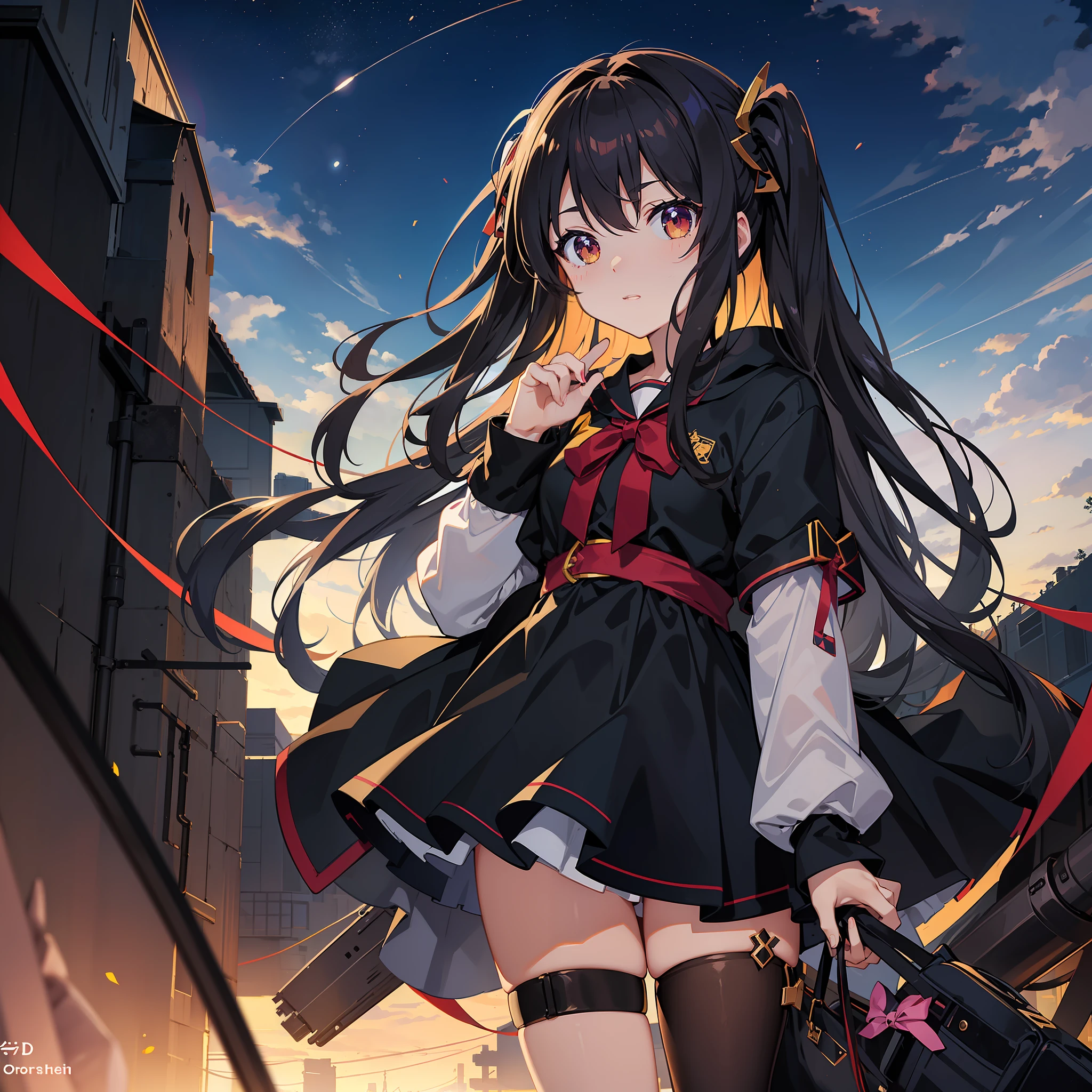 (best quality, masterpiece, Dark Haruna, anime yui corrector, cyberspace)