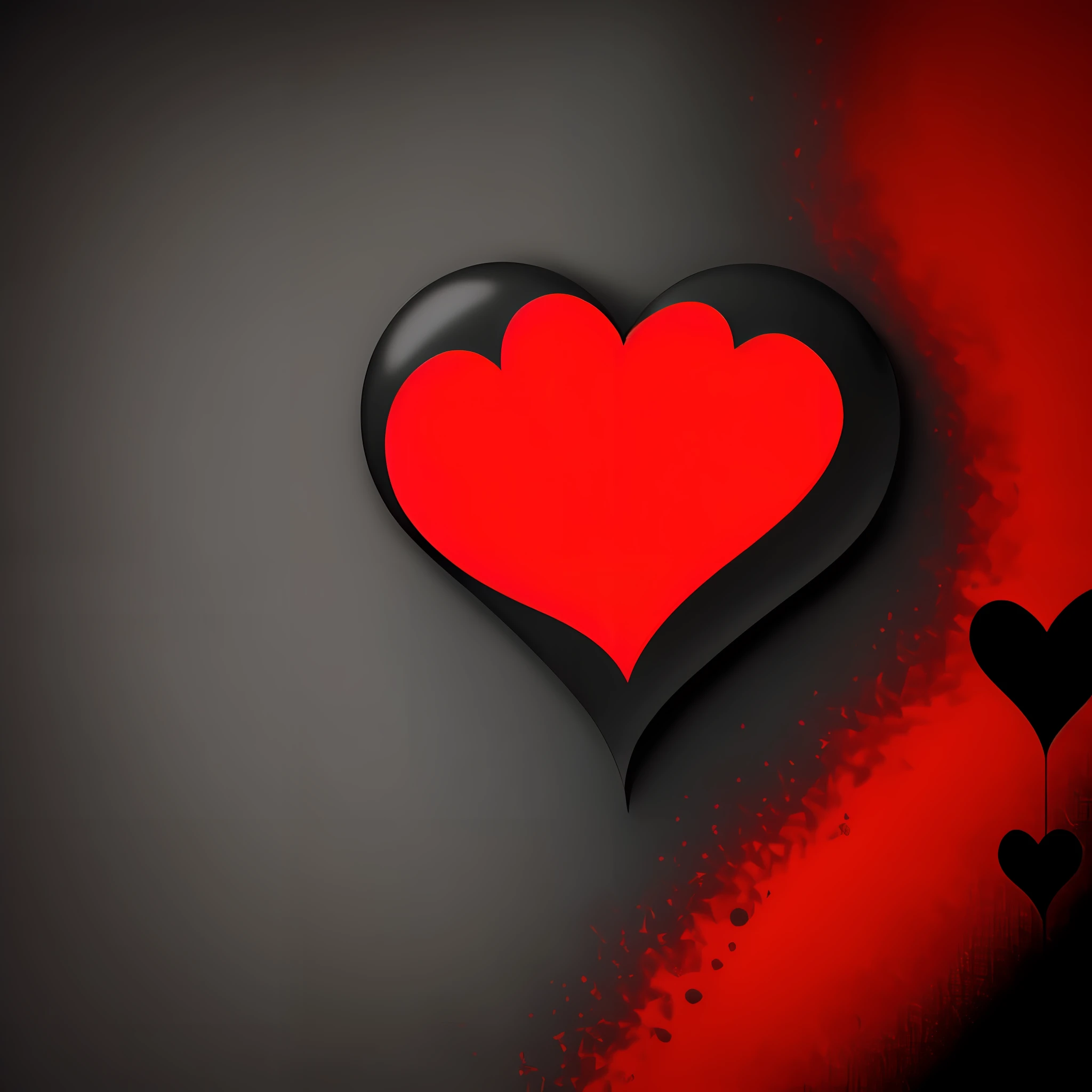 Black heart oozing down and revealing red heart underneath, high quality, bold colors, 8k.
