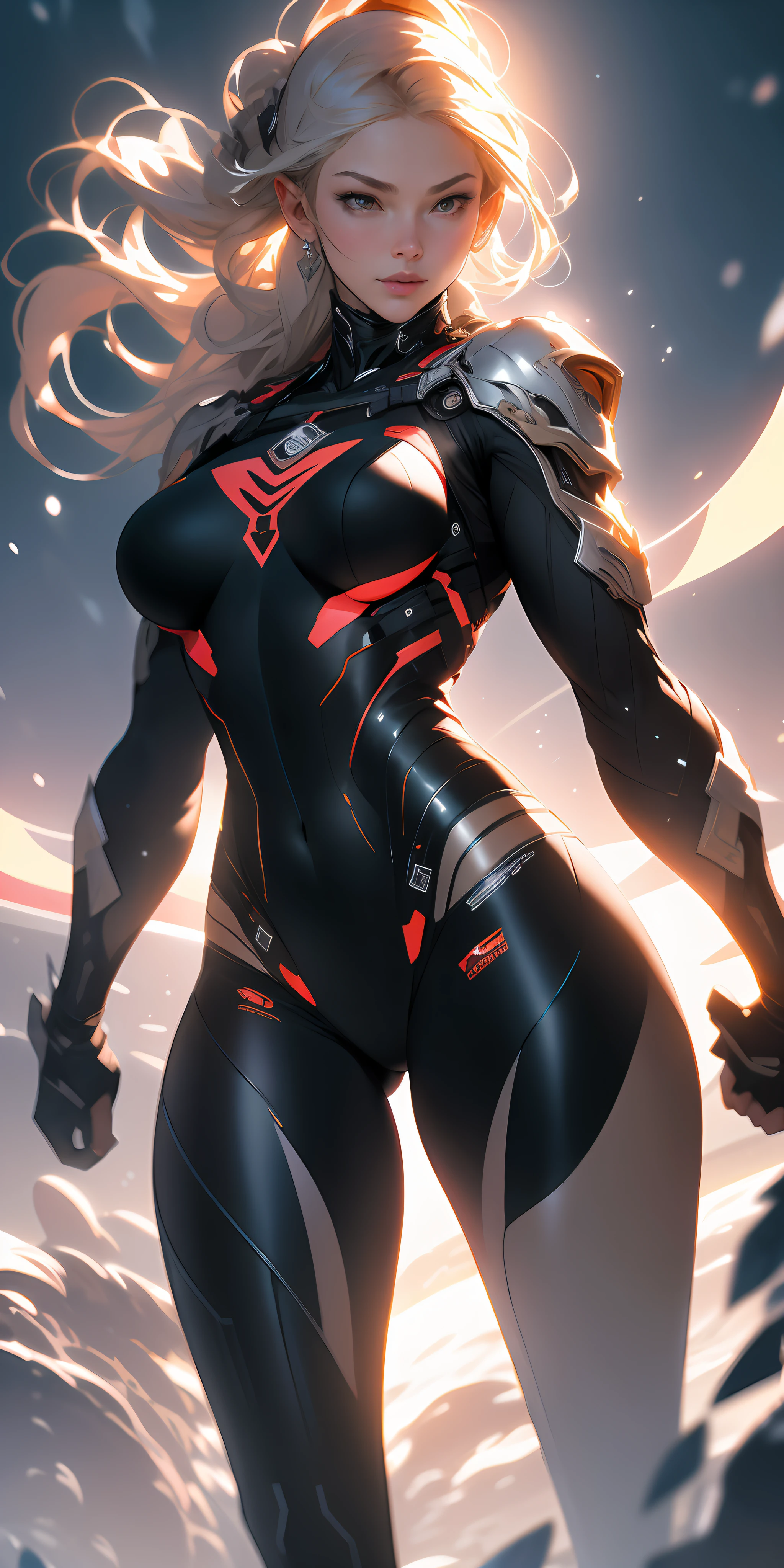 ((Best quality)), ((masterpiece)), (detailed: 1.4), (Absurd), Caucasian woman ready for war, front walking, muscular sculptural body defined, half-thick bare thighs, mouth closed, only in panties and the top a black metallic armor with red details, generous neckline, ((perfect large breasts)), (hyper detailed stylish black helmet), holding a giant sword, short underwear, alloy strap, by mucha, niji --V5, close to real, sexy pose, 2 piece clothing, shoulder pads, pastel, centered, scale to fit dimensions, HDR (High Dynamic Range),Ray Tracing,NVIDIA RTX,Super-Resolution,Unreal 5,Subsurface dispersion, PBR texture, Post-processing, Anisotropic filtering, Depth of field, Maximum clarity and sharpness, Multilayer textures, Albedo and specular maps, Surface shading, Accurate simulation of light-material interaction, Perfect proportions, Octane Render, Two-tone lighting, Wide aperture, Low ISO, White balance, Rule of thirds, 8K RAW, crysisnanosuit
