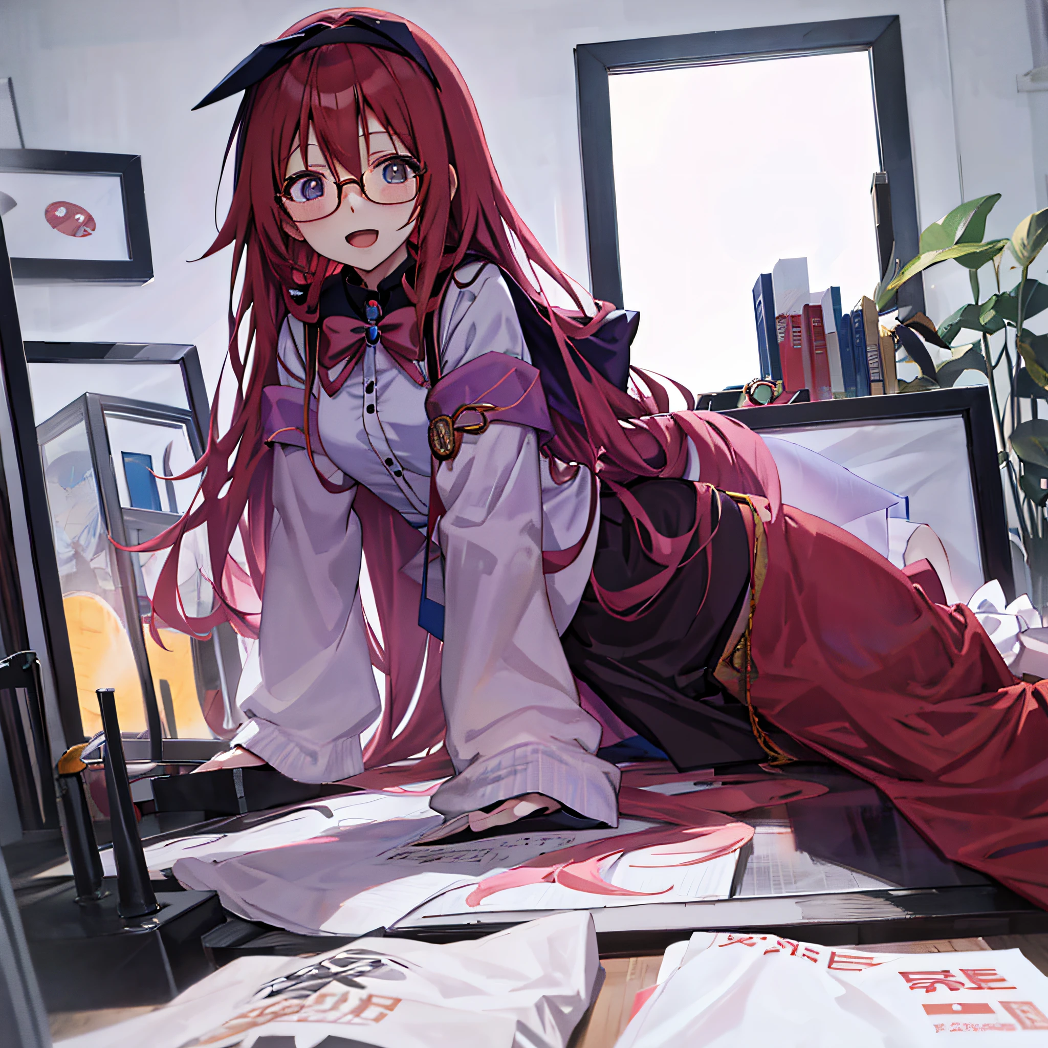 anime girl with glasses and a book lying on a bed next to a boy, moe artstyle anime, detailed digital anime art, anime portrait girl, with glasses, cute anime portrait, high quality portrait, detailed portrait of anime girl, cute portrait of anime girl, portrait of an anime girl, anime portrait, cute anime girl, anime girl portrait, Visual anime of a cute girl, anime boy lying on a bed along with an anime girl studying