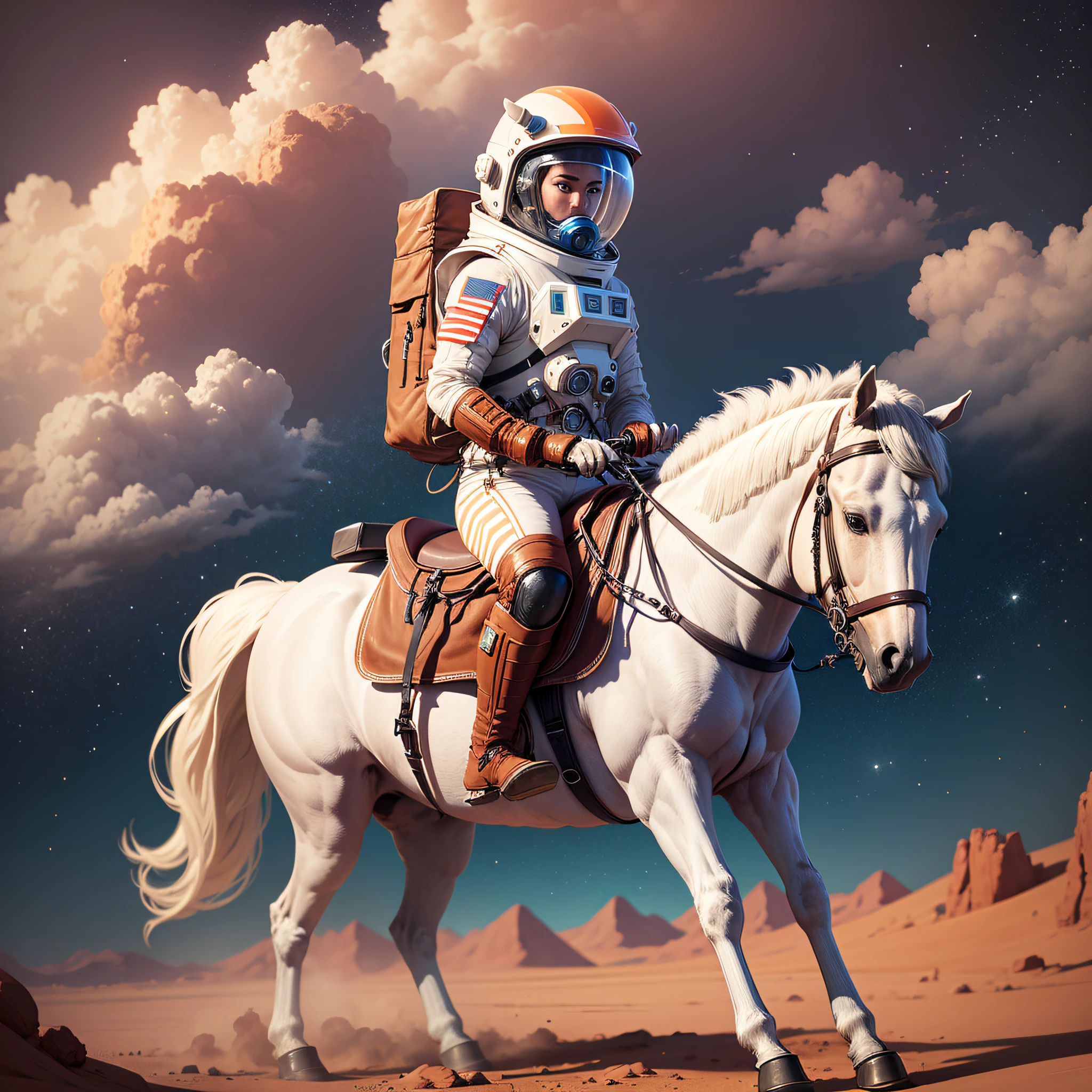 Astrounaut on a horse on Mars --auto --s2
