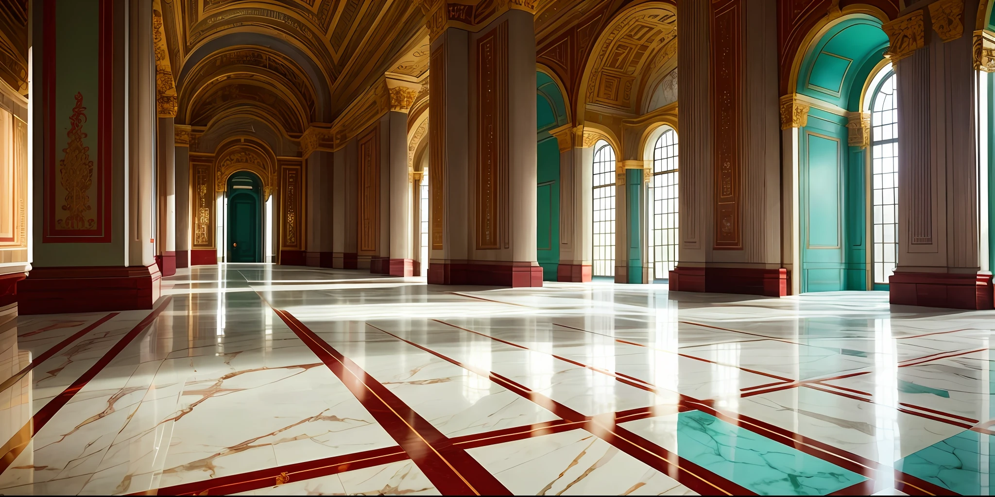 Futuristic tank on white marble floor, red marble, green marble, light Turquoise marble, marble aesthetic, white marble, shiny floor, marble floors, red padded, Greek Roman Columns, royal aesthetic, dark red details, Dark green details, Golden details, Gold, Turquoise details ((masterpiece with tank)) ((Futuristic Tank in old palace)), color photograph, (sharp focus:1.2), sitting, extremely detailed, intricate, dramatic lighting, moody and melancholic atmosphere, sony a7 IV film stock photograph 4 kodak portra 400 camera f1.6 lens rich colors hyper realistic lifelike texture, best quality dramatic lighting cinestill 800, deep shadow, photo, Highly detailed, wide angle lens, depth of field, bokeh, 4K, HDR, absurdres, hyperrealistic, photorealistic, 1980s.@Ataturk creator