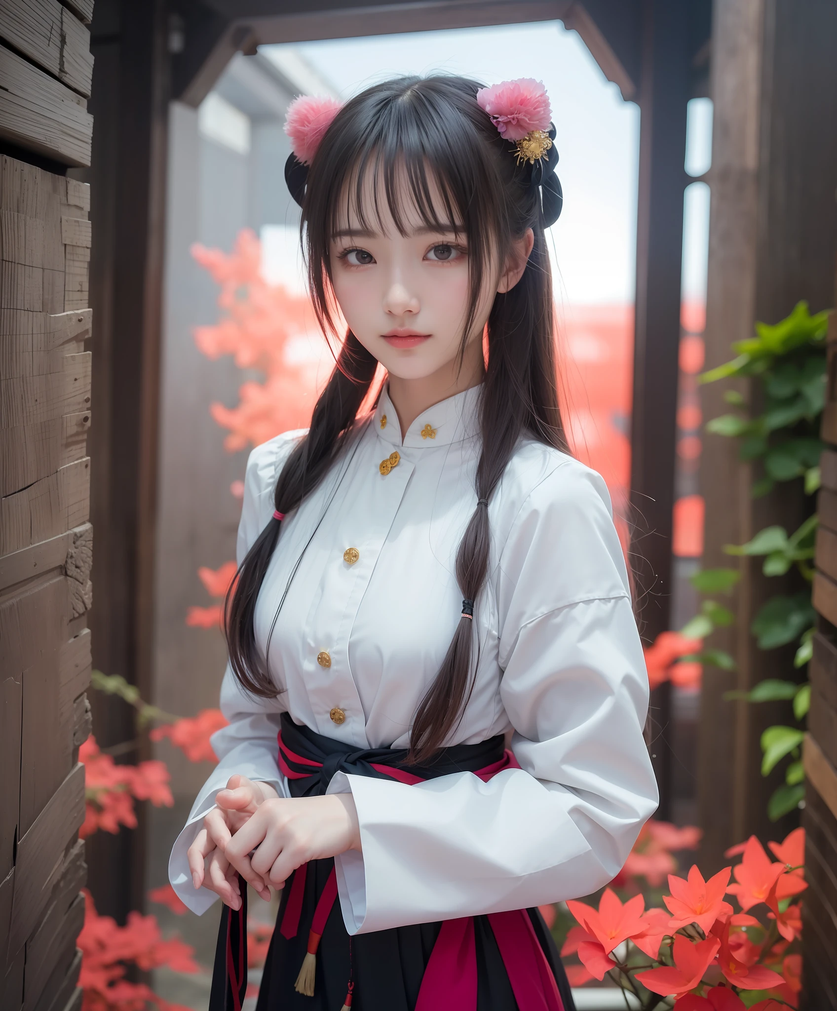 (8k, RAW photo:1.2), best quality, ultra high res,dramatic angle,(fluttered detailed color splashs), (illustration),(((1 girl))),(long hair),(rain:0.9), (头饰:1.4),少女身边有一座古宫,汉服,(重点),彩色水墨画,(泼彩),泼彩,(((colorful))),(素描:0.8) , Masterpiece, best quality, beautiful painted, highly detailed,(denoising:0.6),[splash ink],((ink refraction)), (beautiful detailed sky),moon,highly,detaild,(masterpiece, best quality, extremely detailed） CG unity 8k壁纸，杰作，最好的质量，超详细），（石蒜），