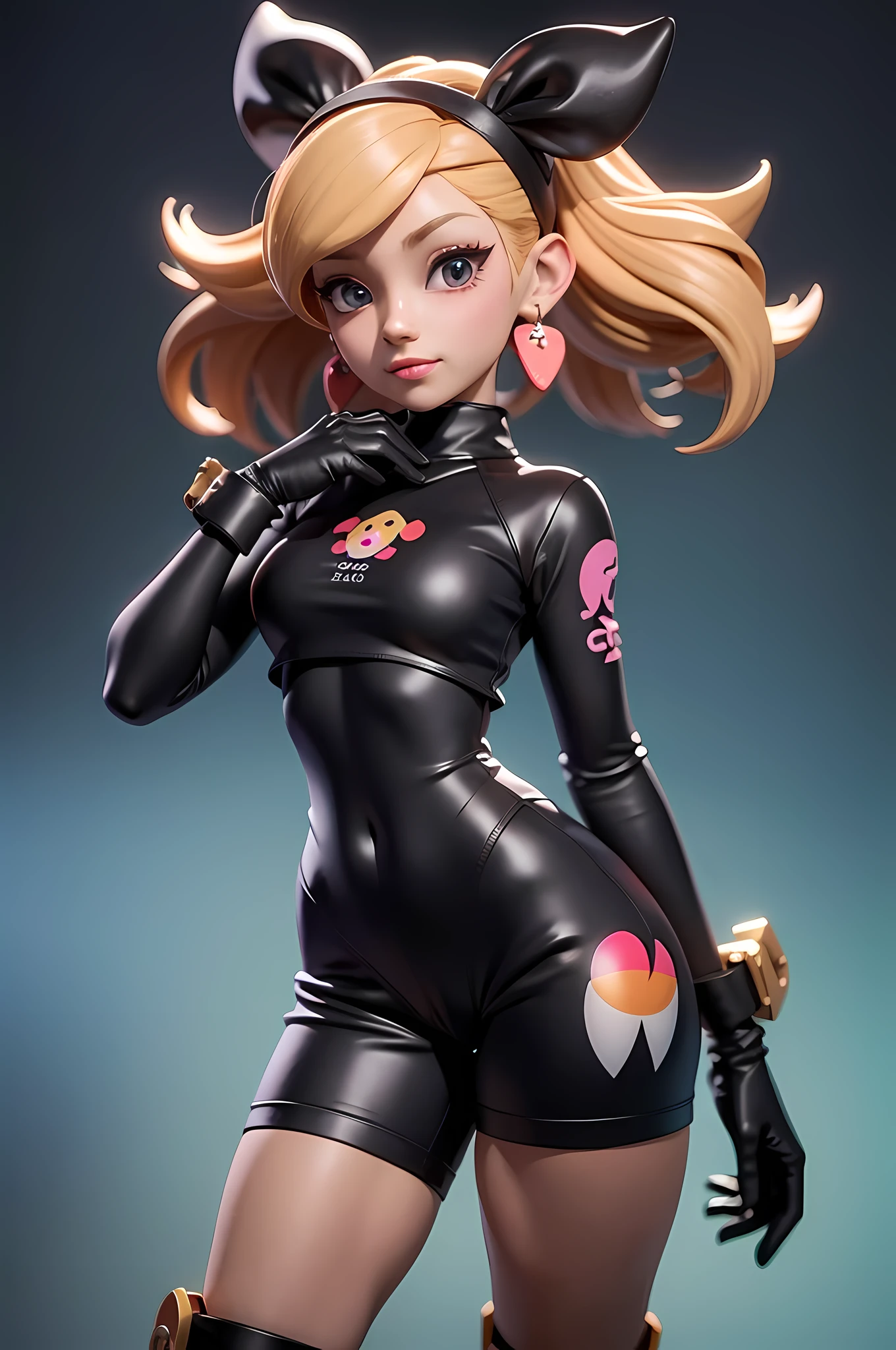 Un primer plano de una mujer con un traje de gato color blanco posando, arte de personaje 3D, modelo IG | Artgerm, 3D render character art 8 k, wlop glossy skin, deviantart artstation cgscosiety, airbrush render, render of a linda 3d anime girl, lovely brigitte from overwatch, 3d anime girl, cammy, linda cyborg girl, big cameltoe ,3dmm style, (masterpiece, best quality), intricate details, 1girl, solo, bea \(pokemon\),white  print shirt,white tied shirt, white bodysuit, bodysuit under clothes,  single glove, print shorts, knee pads, barefoot, cowboy shot, looking at viewer,CAMELTOE