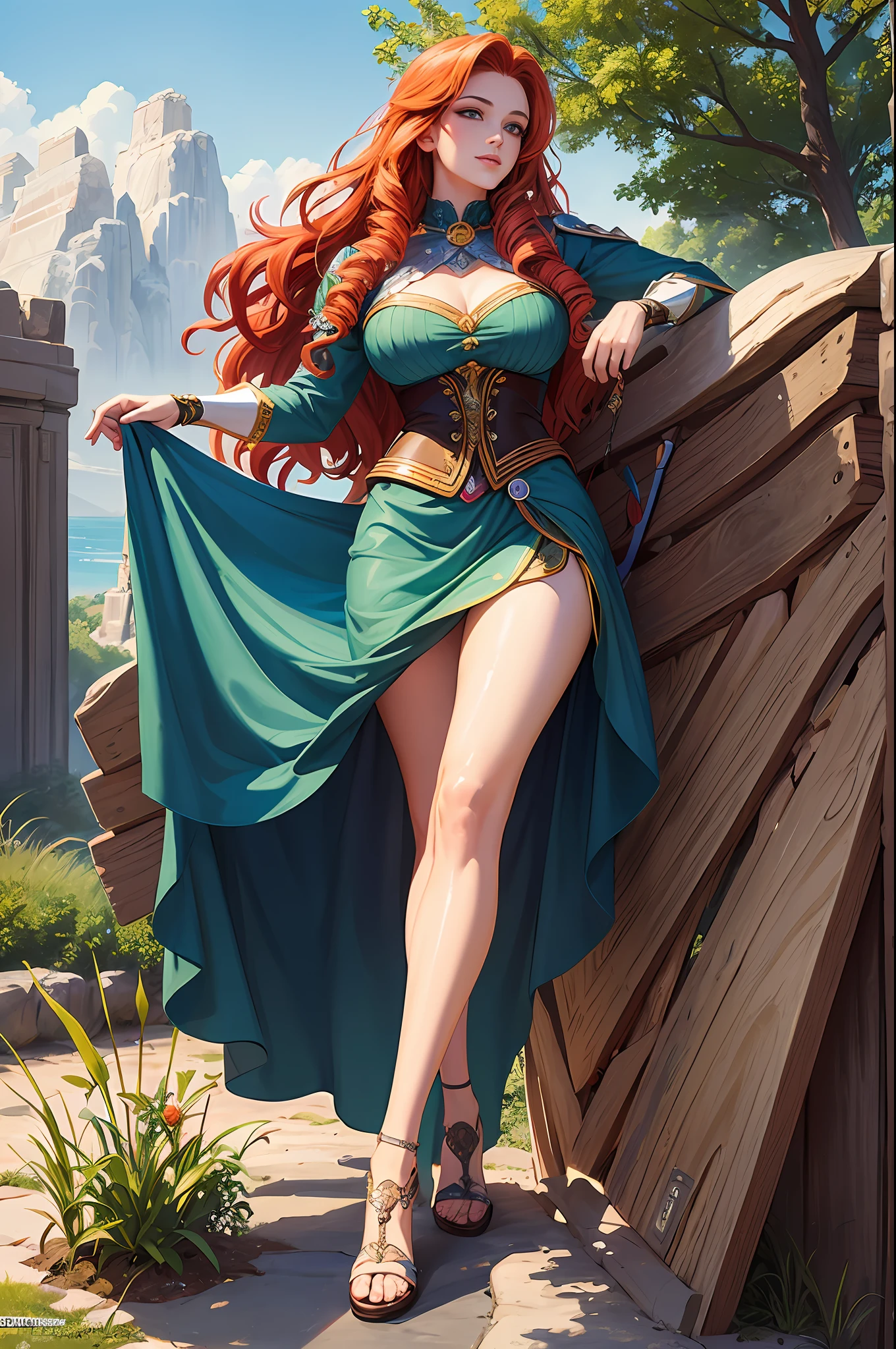 (Masterpiece, Top Quality, Best Quality, Official Art, Beauty and Aesthetics: 1.2), (Merida, Brave, Love, Sexy), Extremely Detailed, (Fractal Art: 1.3), Colorful, Most Detailed