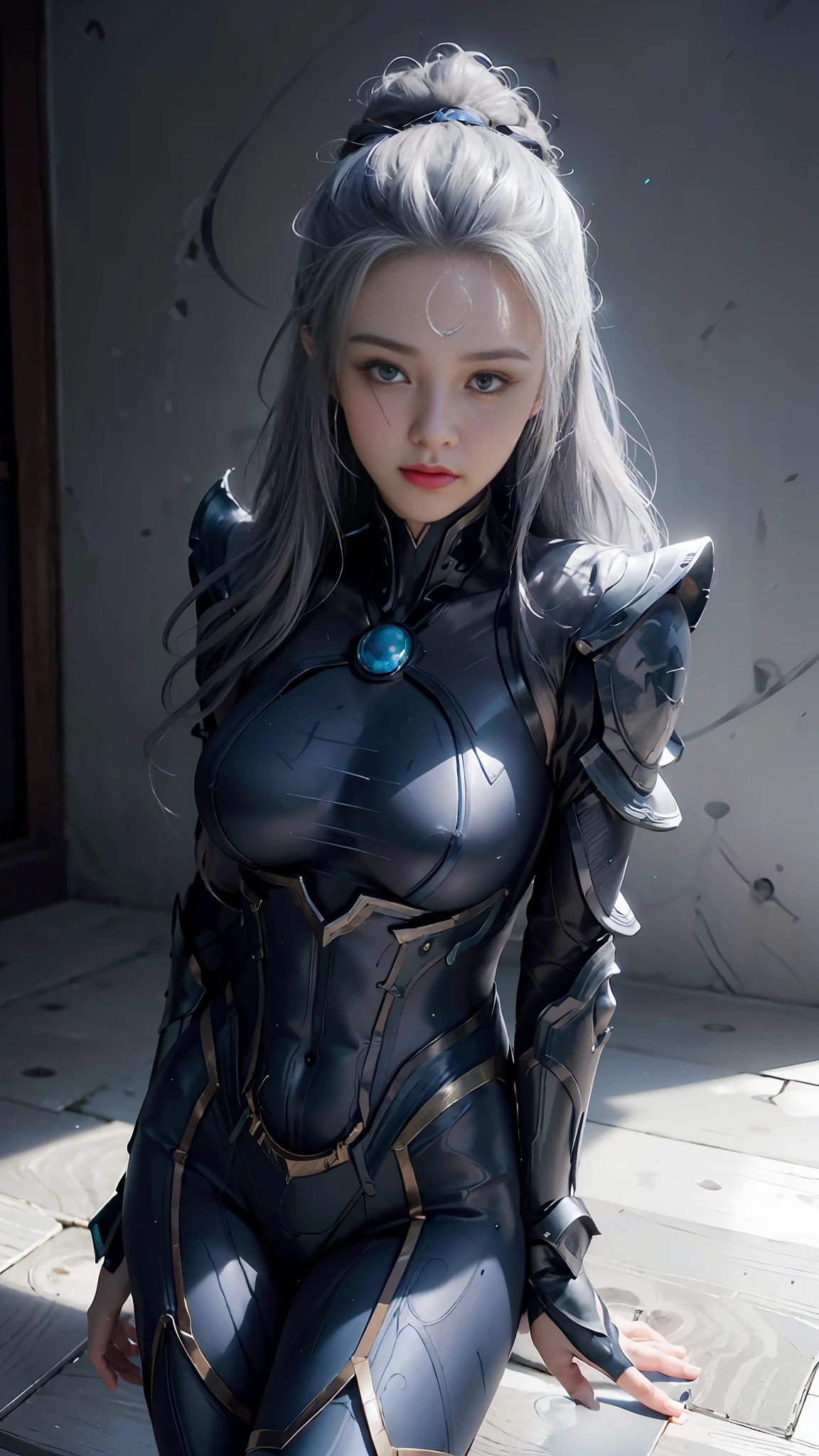 (Extreme Detail CG Unity 8K wallpaper, masterpiece, highest quality), (exquisite lighting and shadow, highly dramatic picture, Cinematic lens effect), pose, (white background: 2), smile, Diana standing portrait photo, Diana (League of Legends), solo, face markers, male focus, forehead markers, matte armor, lips, portrait, crescent, looking at the audience, 1girl, gray hair, sexy, dark blue clothing, perfect figure, detailed digital animation art, Best anime 4K Konachan wallpaper, anime goddess, high detail official artwork, dynamic pose), (excellent detail, outstanding lighting, wide angle), (excellent rendering, enough to stand out in its class), focus on dark blue armor, forehead moon markers,