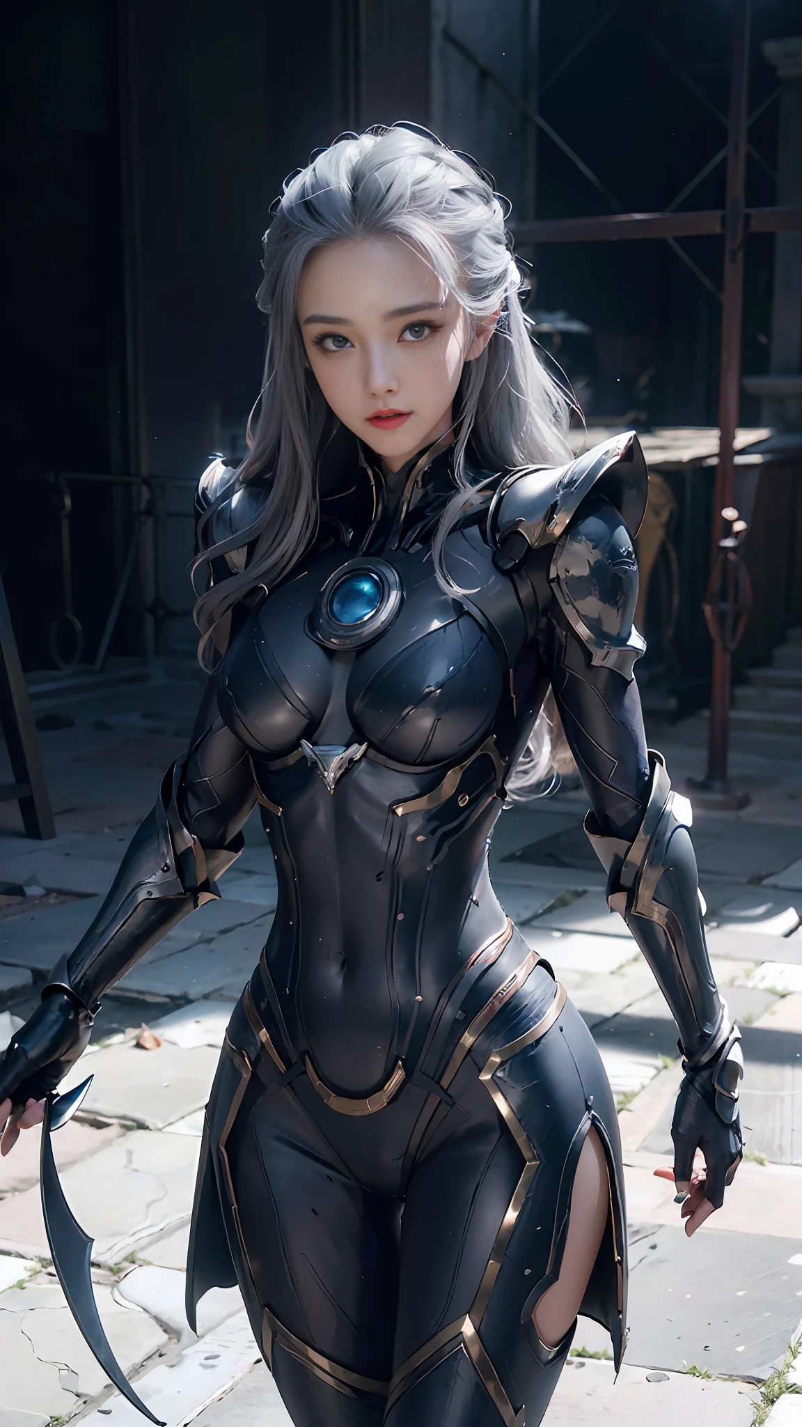 (Extreme Detail CG Unity 8K wallpaper, masterpiece, highest quality), (exquisite lighting and shadow, highly dramatic picture, Cinematic lens effect), pose, (white background: 2), smile, Diana standing portrait photo, Diana (League of Legends), solo, face markers, male focus, forehead markers, matte armor, lips, portrait, crescent, looking at the audience, 1girl, gray hair, sexy, dark blue clothing, perfect figure, detailed digital animation art, Best anime 4K Konachan wallpaper, anime goddess, high detail official artwork, dynamic pose), (excellent detail, outstanding lighting, wide angle), (excellent rendering, enough to stand out in its class), focus on dark blue armor, forehead moon markers,