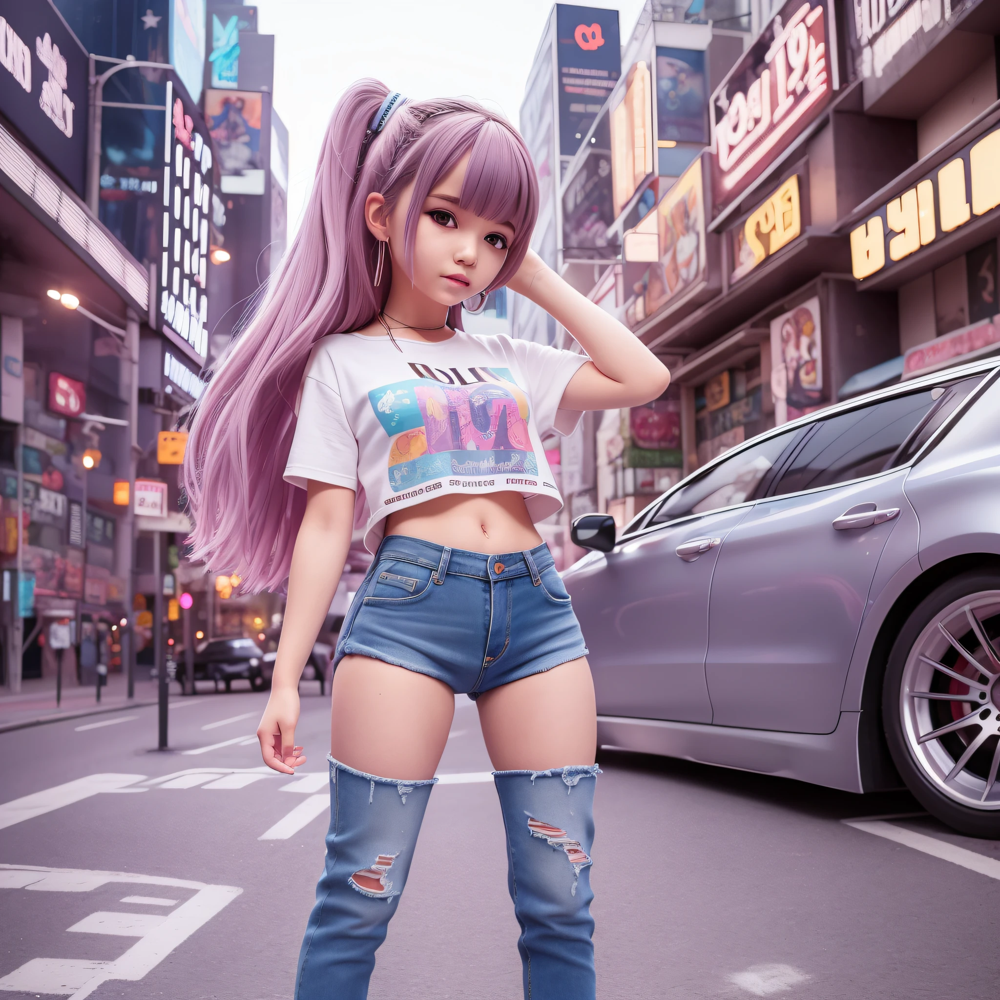 Young beautiful girl, super detailed, official art, Unity 8k wallpaper, (fashion magazine cover: 1.3), broken denim mini skirt, graphic t-shirt, combat boots mandala
1 girl, , masterpiece, high quality, looking at the audience, full body, cyberpunk, bright, pastel colors, (Low Teen Fasson zine cover)