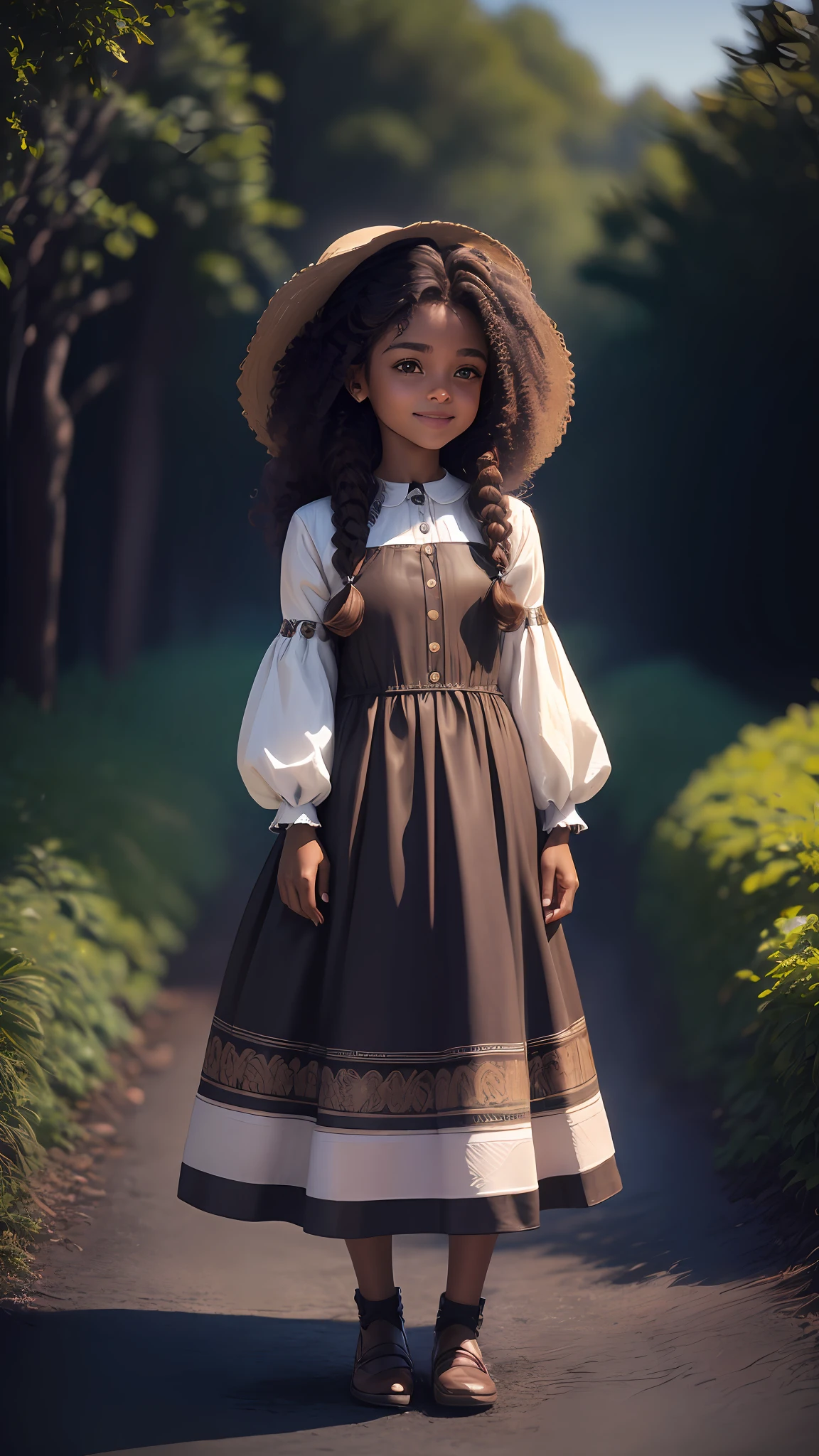 3D a is pele morena escura, (((solo))), telegram sticker, no parque sentada na árvore, creating a soft, long dress female, (((retrato realismo))), (girl afro-americana, vestido lilás), (((brown hair))), (((close-up afeições faciais detalhadas: 1.15))), (((cabelos mega hair))), freedom, profile image, standing confidently, she is the center of the garden, smiling face, listing image, 8k, dreams --auto --s2