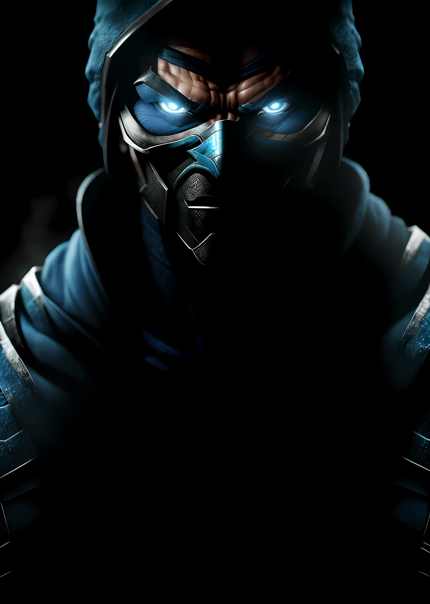 Close up Sub zero mortal kombat, 8k