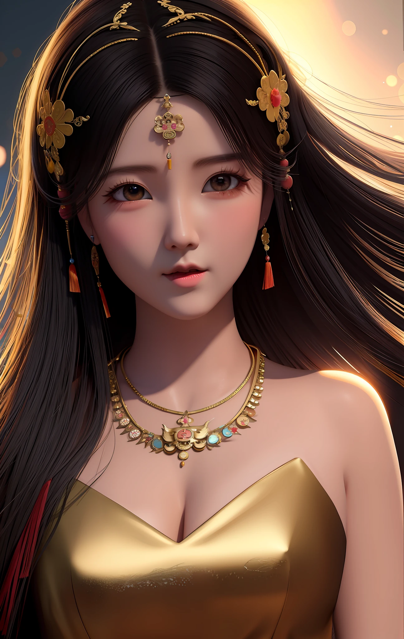 chibi, super cute Dunhuang girl, Chinese Dunhuang costume, traditional Chinese clothing, Chinese colors, dancing movements, full body, flowing flying ribbons, Dunhuang fresco background, pop mart style, C4D, octane render, very high quality, super fine, HD, 8K --ar 9:20 --q 2 --niji 5 --v 5.1