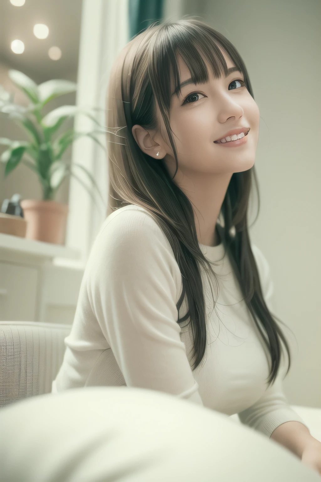 (RAW photo:1.2), ((photorealistic:1.4),(masterpiece:1.3),(best quality:1.4),ultra high res,(detailed eyes),(detailed facial features),(detailed clothes features),HDR,8k resolution, solo focus, bangs, skin tight, (shiny skin),(slender girl),dreamlike,
(extreme detailed illustration),check commentary,commentary request,scenery,no text,
1girl, full body, 
long hair, black hair,
medium breasts,
cute, innocent,
smile,