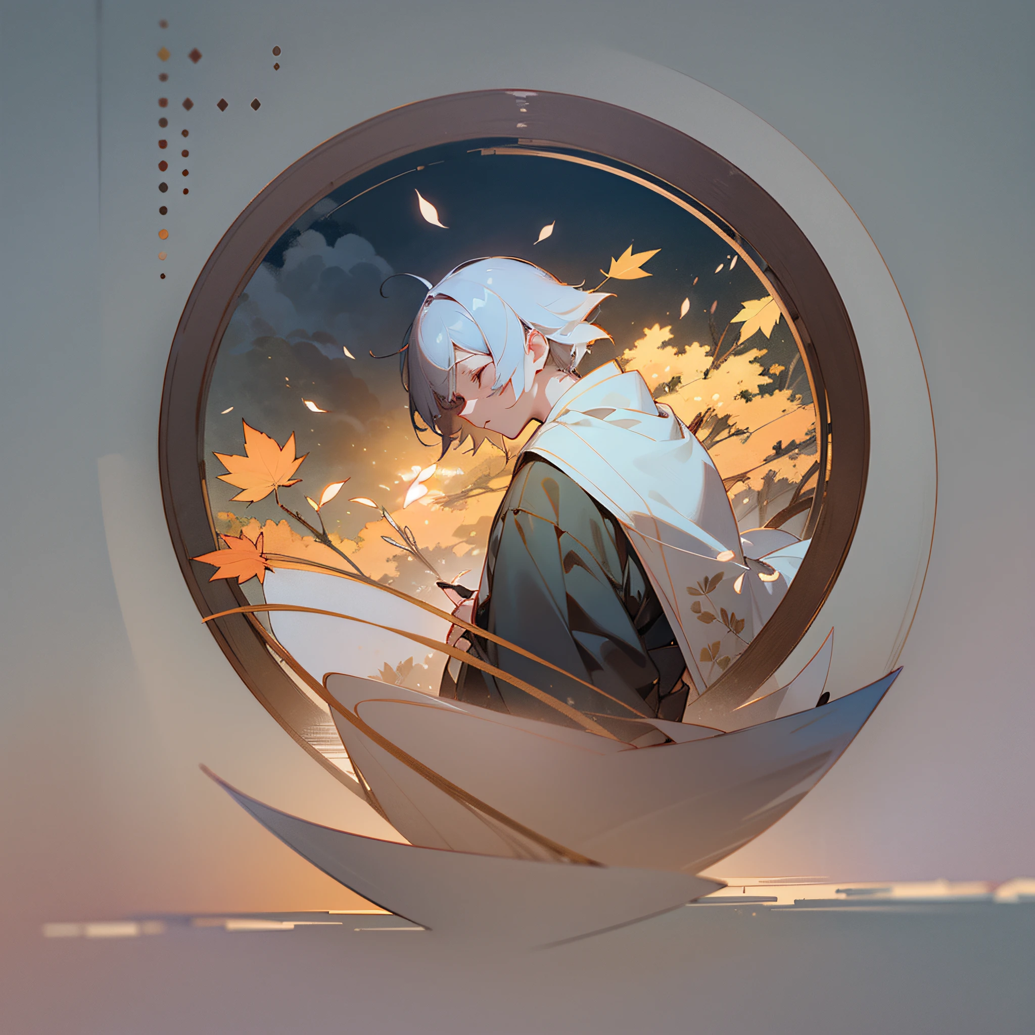 The word "minohorasu" is very beautifully written. Create a beautiful illustration with this word in a delicate color scheme, using blurred backgrounds, calm lighting, and the presence of natural elements such as leaves, wind, and fog. --auto --s2