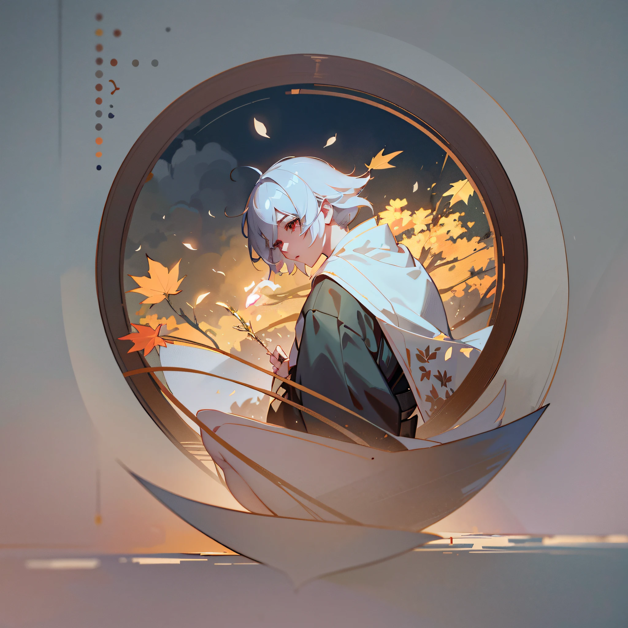 anime character with white hair and a white cape holding a leaf, artwork in the style of guweiz, anime art wallpaper 8 k, anime art wallpaper 4k, anime art wallpaper 4 k, trending on artstation pixiv, a beautiful artwork illustration, digital art on pixiv, guweiz on pixiv artstation, guweiz on artstation pixiv