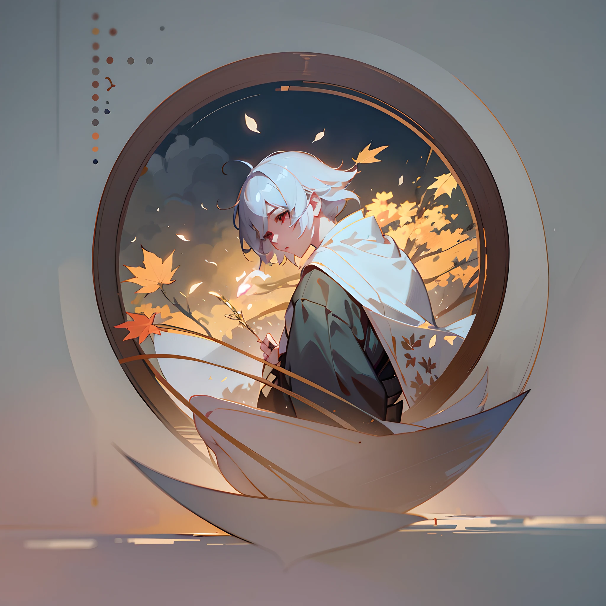 anime character with white hair and a white cape holding a leaf, artwork in the style of guweiz, anime art wallpaper 8 k, anime art wallpaper 4k, anime art wallpaper 4 k, trending on artstation pixiv, a beautiful artwork illustration, digital art on pixiv, guweiz on pixiv artstation, guweiz on artstation pixiv