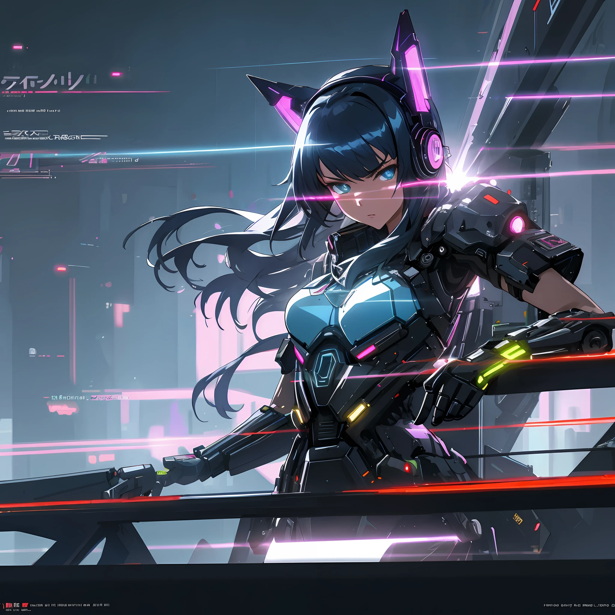 ((Beautiful One Woman)), 20 years old, very sexy body, breasts looking directly at camera, sexy expression.8k,3d,anime character with long hair and blue eyes in futuristic city at night,rainbow take, futuristic black jacket, digital cyberpunk anime art, bad anime 8k, best anime 4k konachan wallpapers, anime style 4k, Digital Cyberpunk - Anime Art, Anime Art Wallpapers 8k, Anime Wallpapers 4K, Anime Wallpapers 4K, Anime Art Wallpapers 4K, Anime Cyberpunk Art, Top Quality Digital Art, Upper Body Close Up Shot, Stunning Art, With Futuristic Glowing Gun, Quick Movements, Realistic Detailed Depiction Backgrounds, Extremely Detailed Precise and Metal Costumes and Backgrounds, Extremely detailed mechanical costumes and backgrounds, extremely detailed shiny costumes and backgrounds, costumes and backgrounds and eyes with detailed patterns, futuristic monitor installed in the background, chasing, upward eyes, dissatisfied expression, frustration, mechanical glowing cyberpunk cat ears, realistic beautiful eyes, cyber headphones, angry, angry, absurd, high resolution, super detailed, (1girl: 1.3), BREAK, MANIPULATION OF LIGHT, RADIANT POWER, AURA OF COLDNESS, GLOWING ARMOR BREAK, MANIPULATION OF PHOTOS, ALTERED REALITY, FANTASTIC SCENES, DIGITAL ARTISTRY, CREATIVE EDITING, INSPIRING STORIES, IMPRESSIVE VISUAL BREAKS, KINETIC ART, INTERACTIVE INSTALLATIONS, DYNAMIC MOVEMENT, ENGINEERING INGENUITY, CAPTIVATING VISUALS,