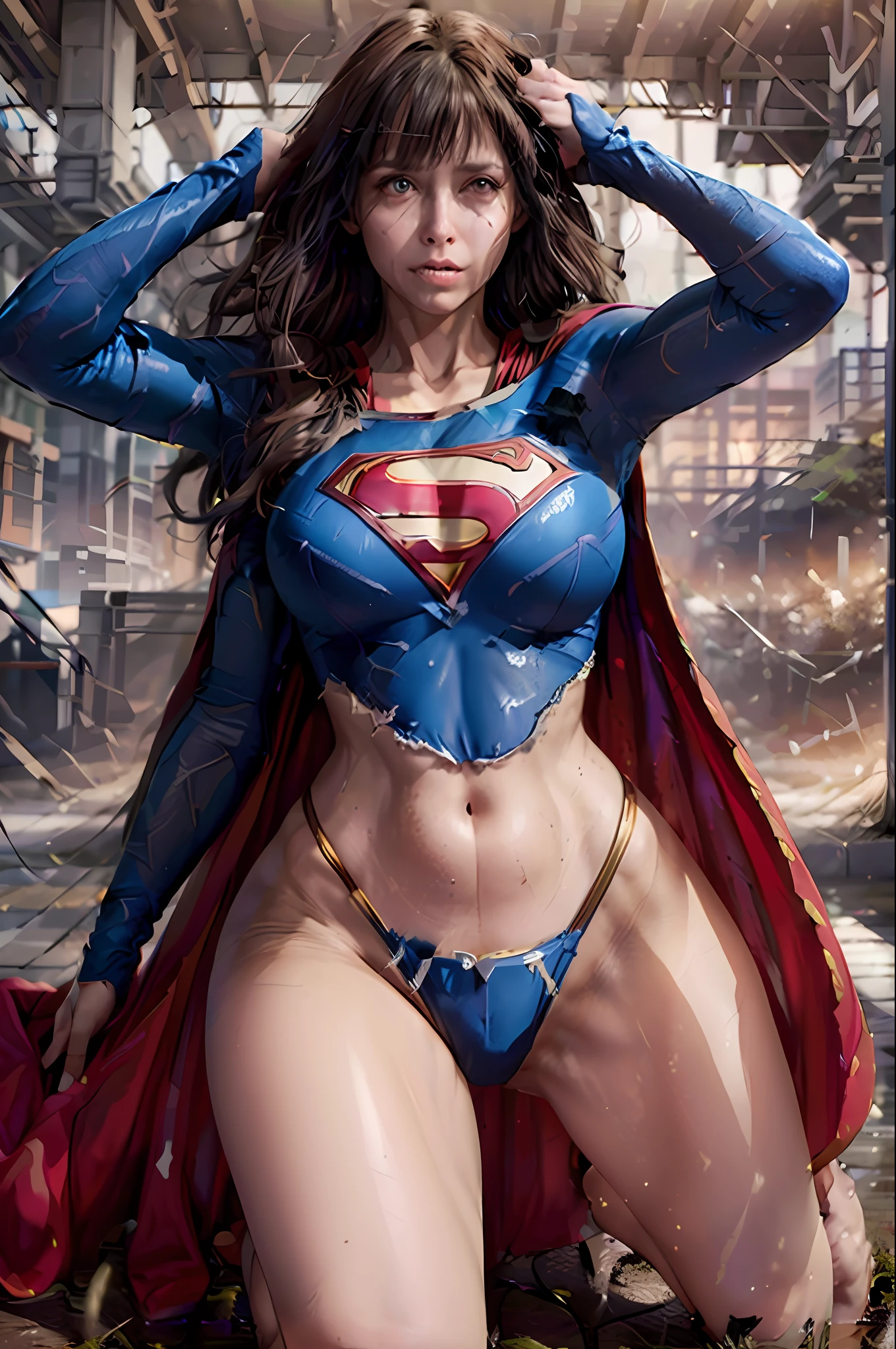 8K, highest quality, real images, intricate details, ultra detail, ultra high resolution, depth field, (photorealistic, realistic: 1.2), masterpiece, 25 years old Japan model beauty girl photo, supergirl, (bruises, dirty, ripped clothes, revealing clothes, blood: 1.3), brown hair, long hair, torn cape, torn pantyhose, superhero, solo, sun, blue sky,
Top quality, realistic, photorealistic, (complex details: 1.2), (delicate details), (cinematic light), clear lines, sharp focus, realistic face, detailed face,
Unity 8K wallpaper, ultra high definition, (photorealistic:1.4), watch viewers, six-pack abs: 1.4 ,wet,, ((Open legs in famous Tokyo street)) ,(((Moaning in pain, feeling pain, tears flowing, sore, crying in pain)))), bust botox , sleeping beauty lying on her back, wet skin and hair, big breasts, bare lower body, no panties, Live ass), perfect body, open (perfect body, small ke), fashion photorealism, high definition sysie details, photography, sharpness, unique 850 4, koda850 k portrait camera, f1.6 lens, rich color, hyperrealistic texture, spectacular light texture, surreal art, Cinestil 800 fashion mechanism, frightened and crying, covered in tears, obeying pain, moaning in pain, grimaces of pain