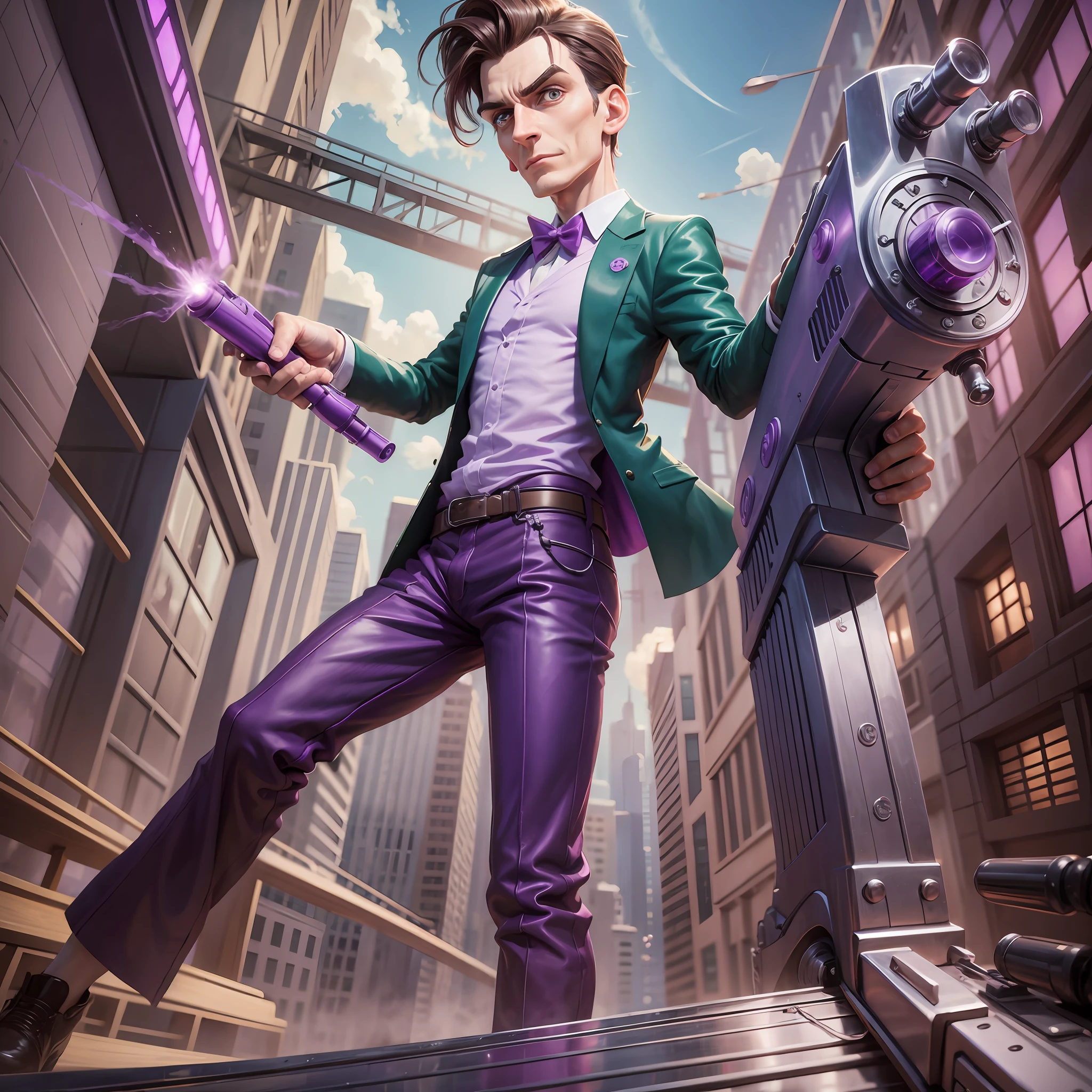 doctor Realistic Heinz Doofenshmirtz with his purple gun --auto --s2