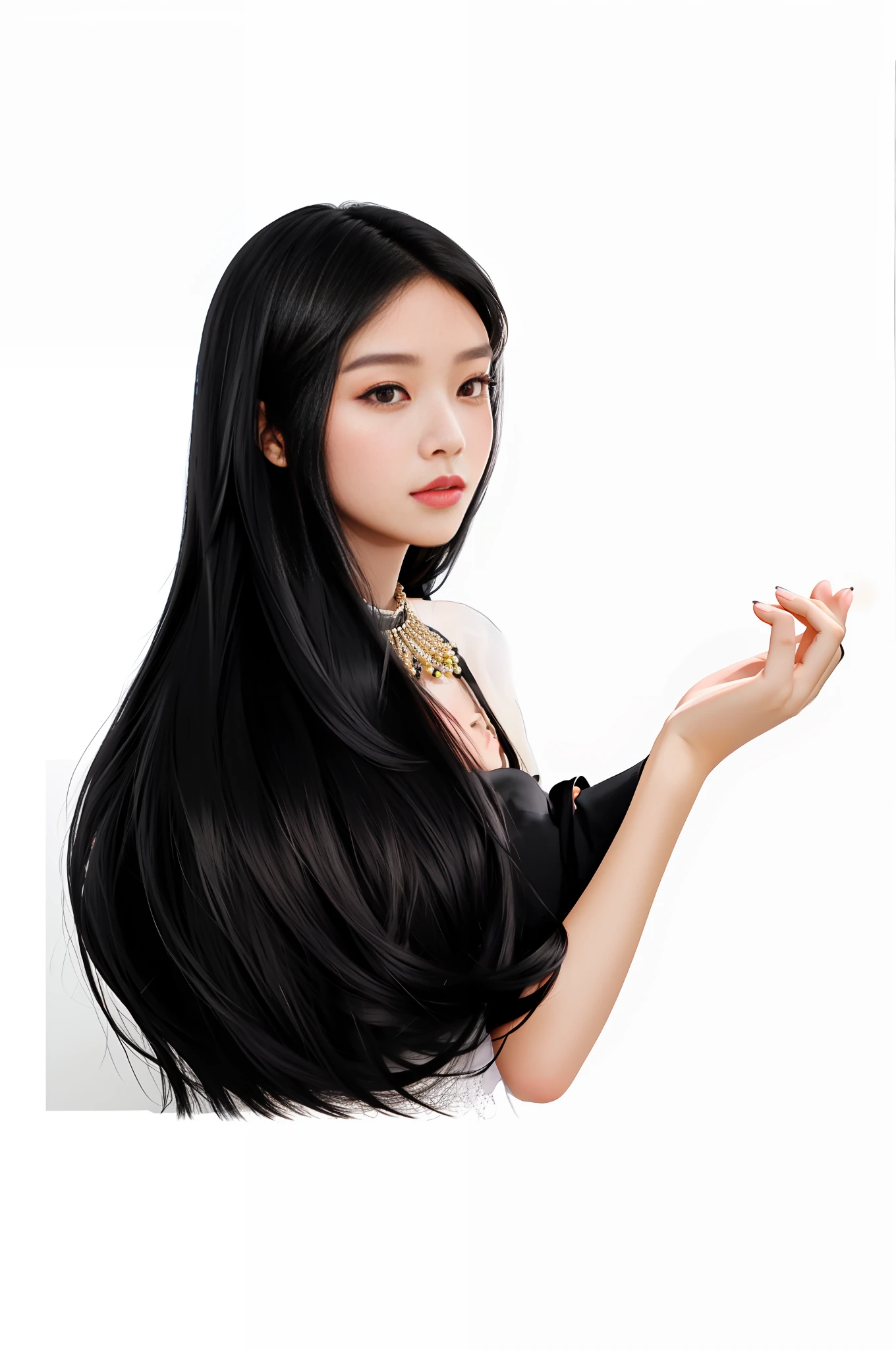 arafed woman with long black hair holding her hand out, long black shiny hair, female with long black hair, asian girl with long hair, smooth hair, long thin black hair, long free black straight hair, long black hair, black long hair, long black straight hair, long dark hairs, black silky hair, long flowing black hair, very long black hair