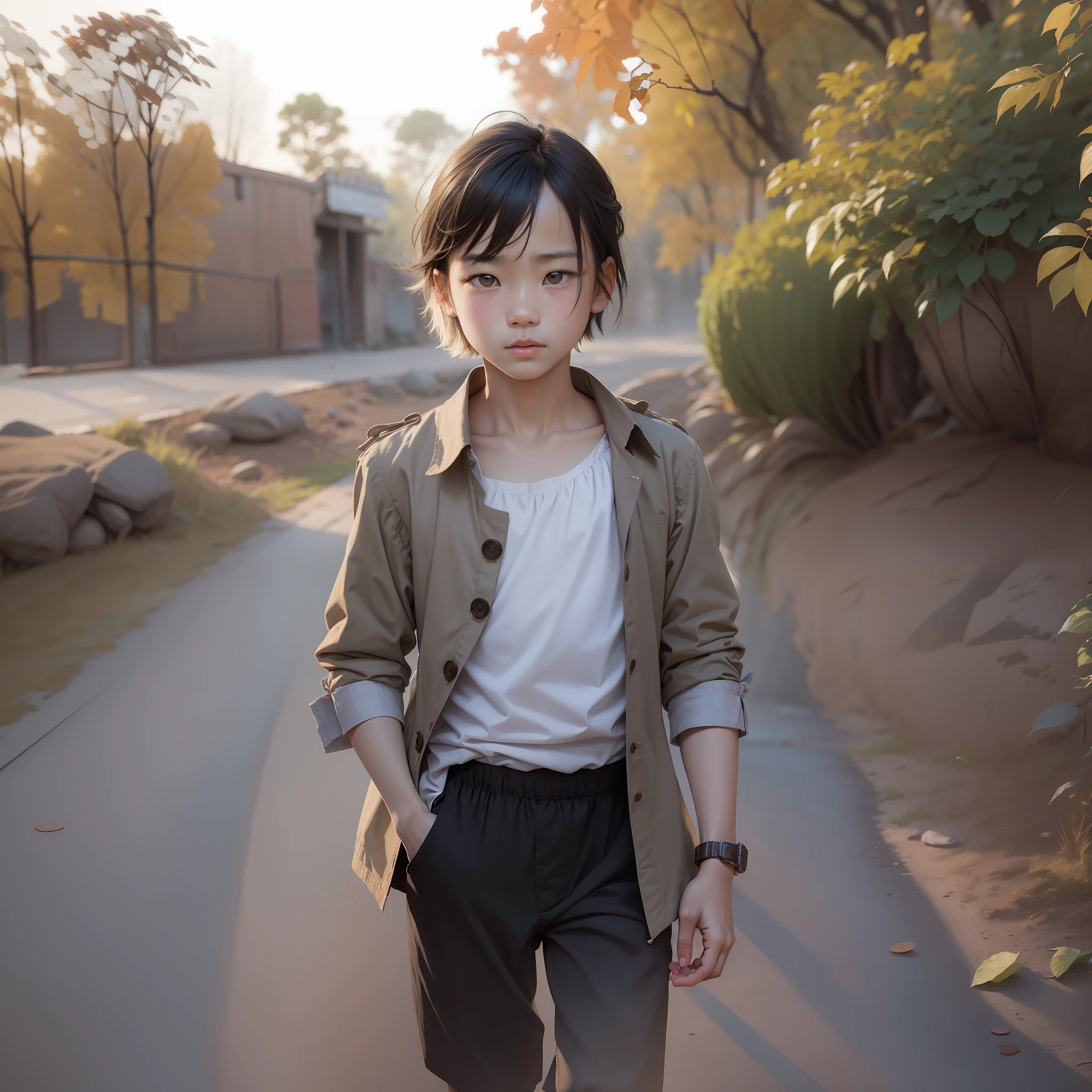 Time: 1875 Chinese Short hair inch clothes Old society dress Don't be too clean on your face