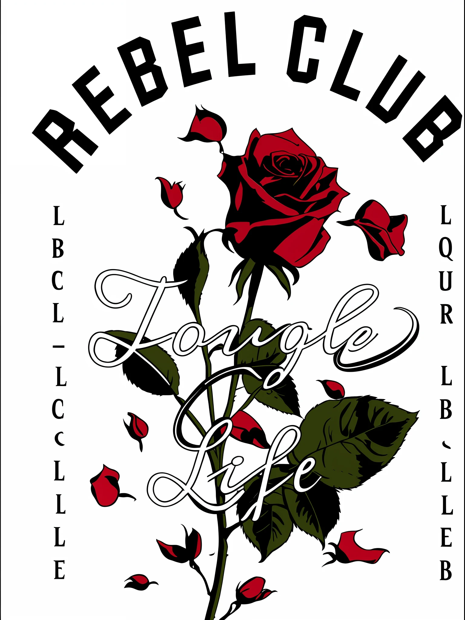 a close up of a rose with the words rebell club on it, rebel, by Roger Cecil, night club, rumble roses, tough, 2 0 1 8, 2018, high quality photo, 2 0 1 9, 2019, 2013, 2014, 2 0 1 4, club, 2 0 1 6