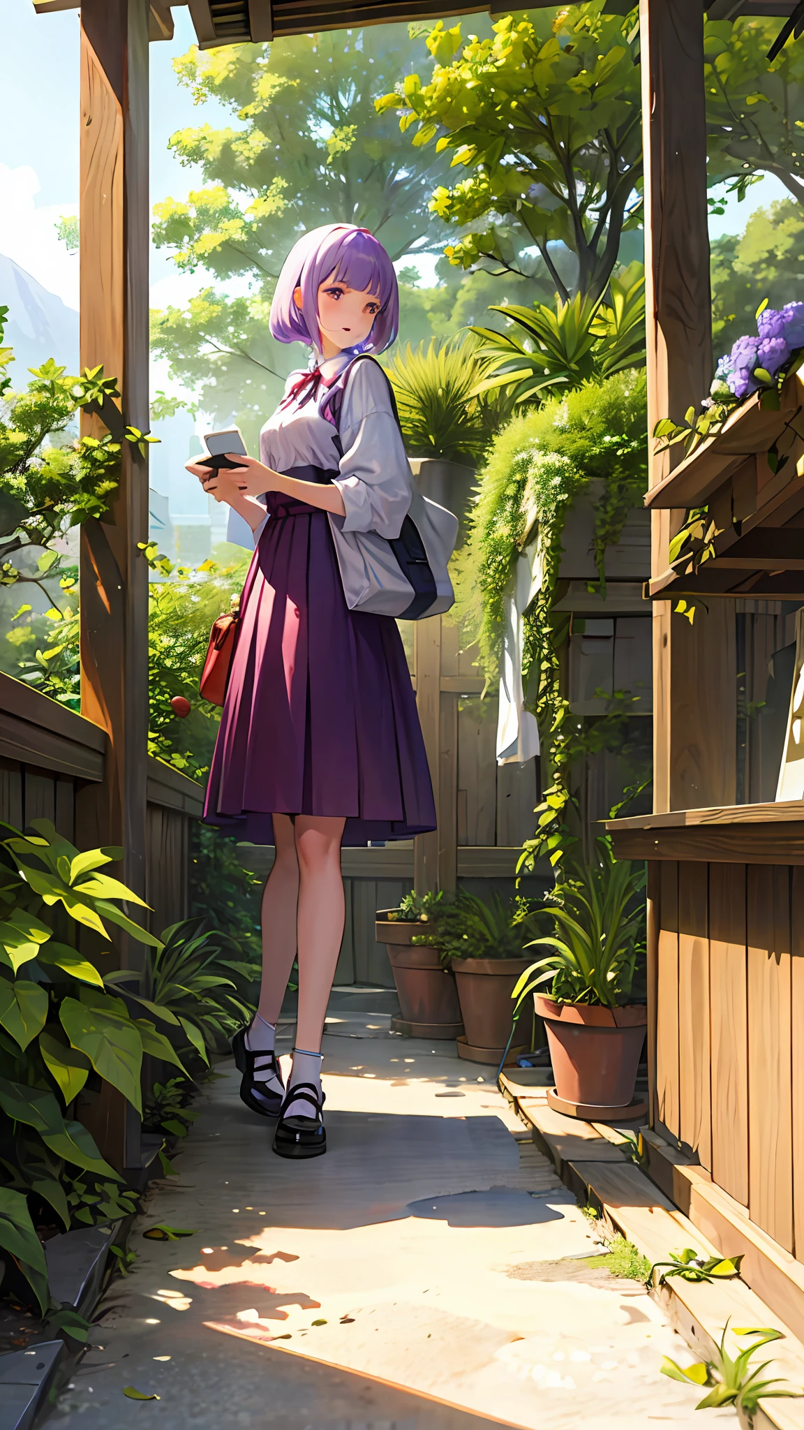 (ultra high res,photorealistic,best quality,photo-realistic),(8k,raw photo,best quality,masterplece),(photon mapping,radiosity,physically-based rendering,automatic white balance),real person,photograph,bridge, building, bush, city, cloud, day, door, fence, field,orest, garden, grass, house, hydrangea, mountain, nature, no_humans, outdoors, path, plant, potted_plant, purple_flower, road, scenery, sky, skyscraper, traditional_media, tree,