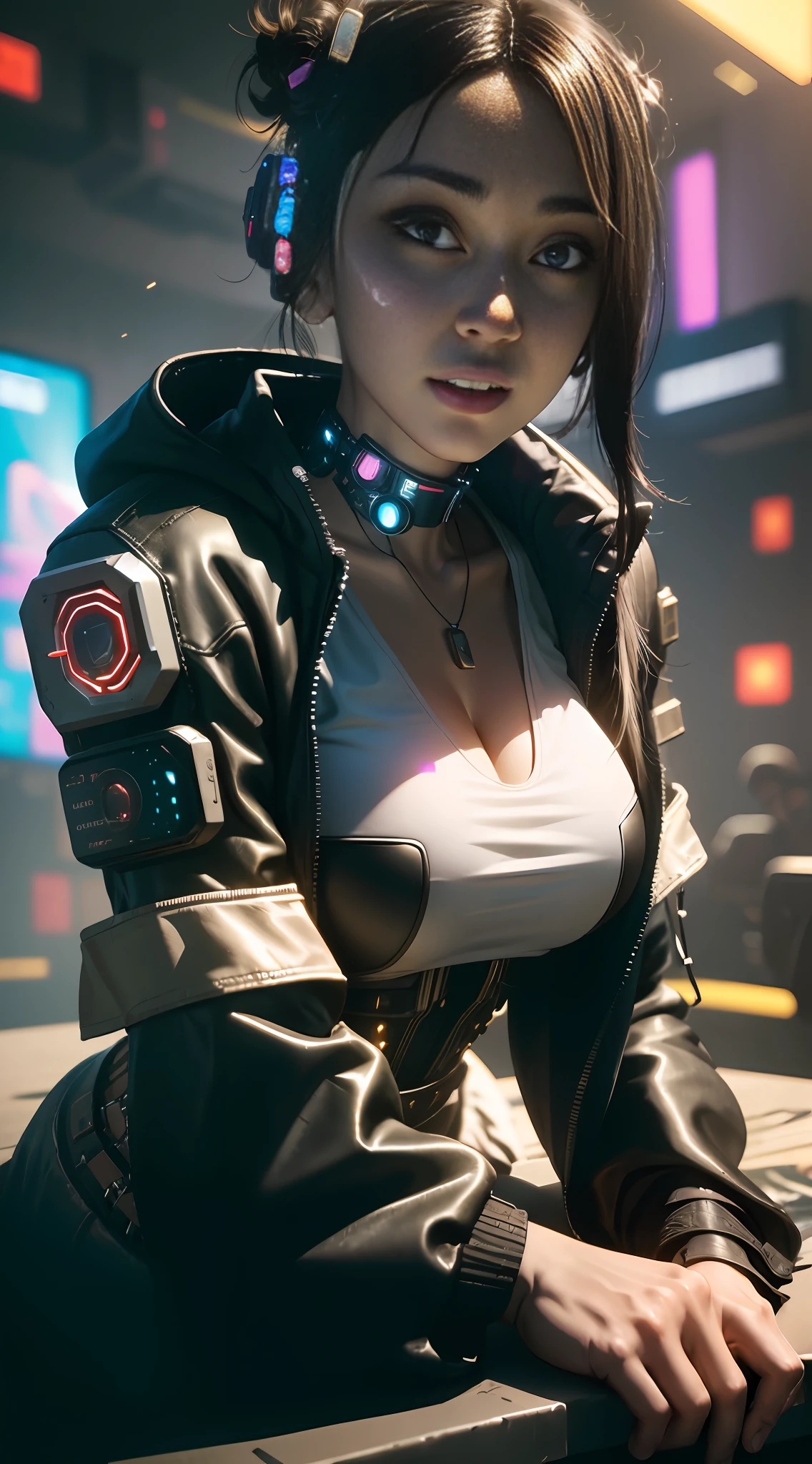 ((Best quality)), ((masterpiece)), (highly detailed:1.3), 3D, beautiful, (cyberpunk:1.6), in space, nebulous, (holding_sex toys:1.3), laser, (1Female mecha:1.3), naked sexy body, facing the audience, bright eyes, naked whole body, (flying, descending, dynamic, motion blur around: 1.4), (huge wings of wicks: 1.6), looking up, glowing_eyes, mecha, panorama, background is earth, nebula, space, particles, Reality, HDR (High Dynamic Range), Ray Tracing, NVIDIA RTX, Super Resolution, Unreal 5, Subsurface Scattering, PBR Textures, Post-Processing, Anisotropic Filtering, Depth of Field, Maximum Clarity and Clarity, Multilayer Textures, Albedo and Specular Maps, Surface Shading, Accurate Simulation of Light-Material Interaction, Perfect Proportions, Octane Render, Two-Tone Lighting, Large Aperture, Low ISO, white balance, rule of thirds, 8K RAW, efficient sub-pixel, sub-pixel volume product, (best quality), (Japanese: 0.5), (Korean: 0.8), (Liu Yi Fei: 1.5) long hair, (large chest: 1.2), (underboob: 1.5), (black transparent lace mini skirt: 1.5)