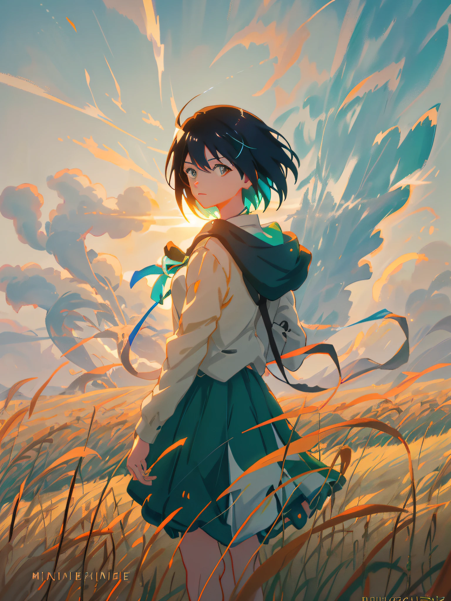 anime girl in a field of tall grass holding a kite, makoto shinkai cyril rolando, makoto shinkai art style, makoto shinkai!!, makoto shinkai!, ilya kuvshinov landscape, ( ( makoto shinkai ) ), anime art wallpaper 8 k, studio glibly makoto shinkai, style of makoto shinkai