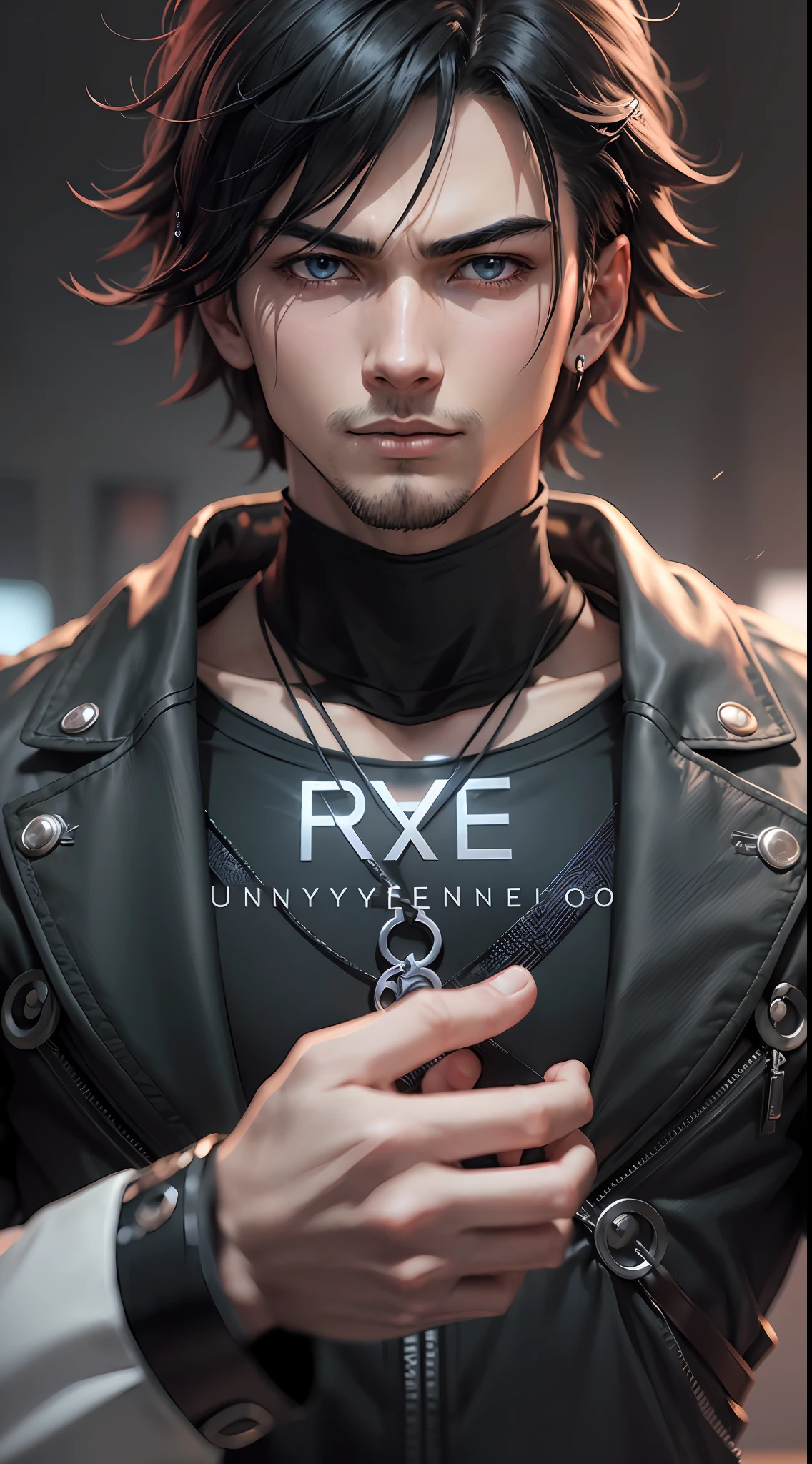 Anime male protagonist. Mysterious and enigmatic
. Unique and original
. Unconventional and non-conformist
. Ambitious and visionary
. Sophisticated and refined;
. Impressive and imposing
. Calm and composed
. Serious and reserved
. Silent and reserved) hyper detail, high resolution, super detail, best quality, amazing, top quality, extremely detailed CG Unity 8k wallpaper, cinematic lighting, cyberpunk, dark boy, --auto --s2