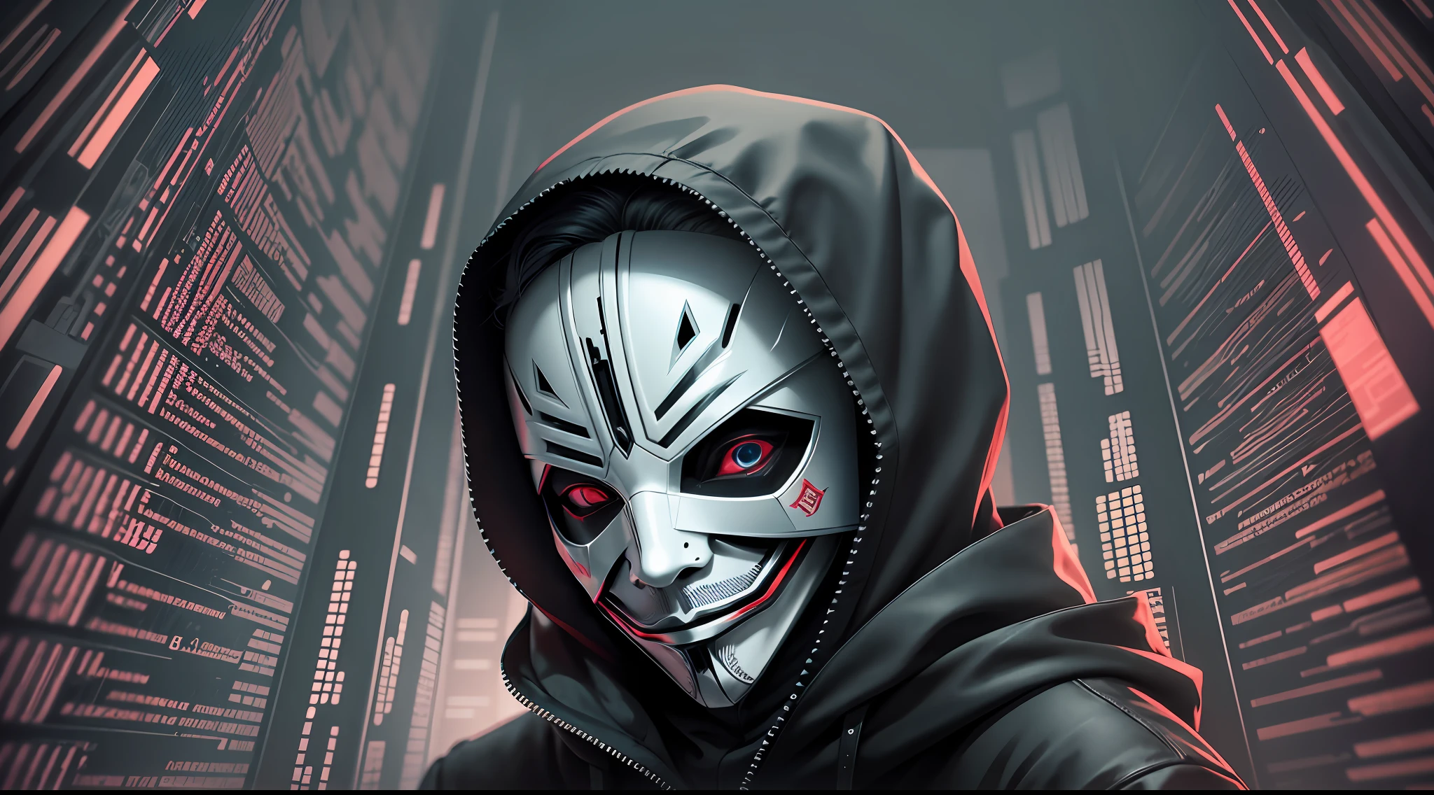hacker,using anonymous mask,dark art, 4k --auto --s2