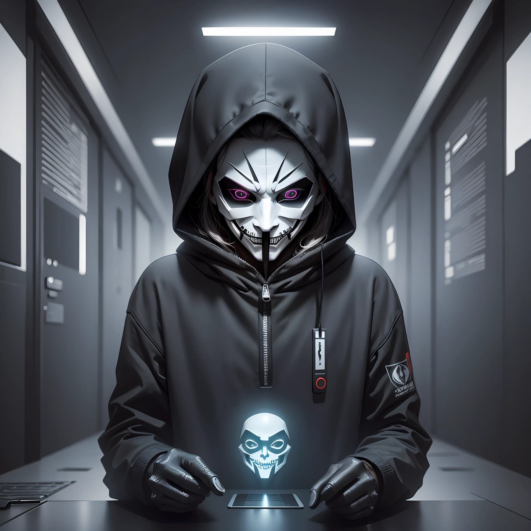 evil hacker,using anonymous mask,dark art, obscure,4k, --auto --s2