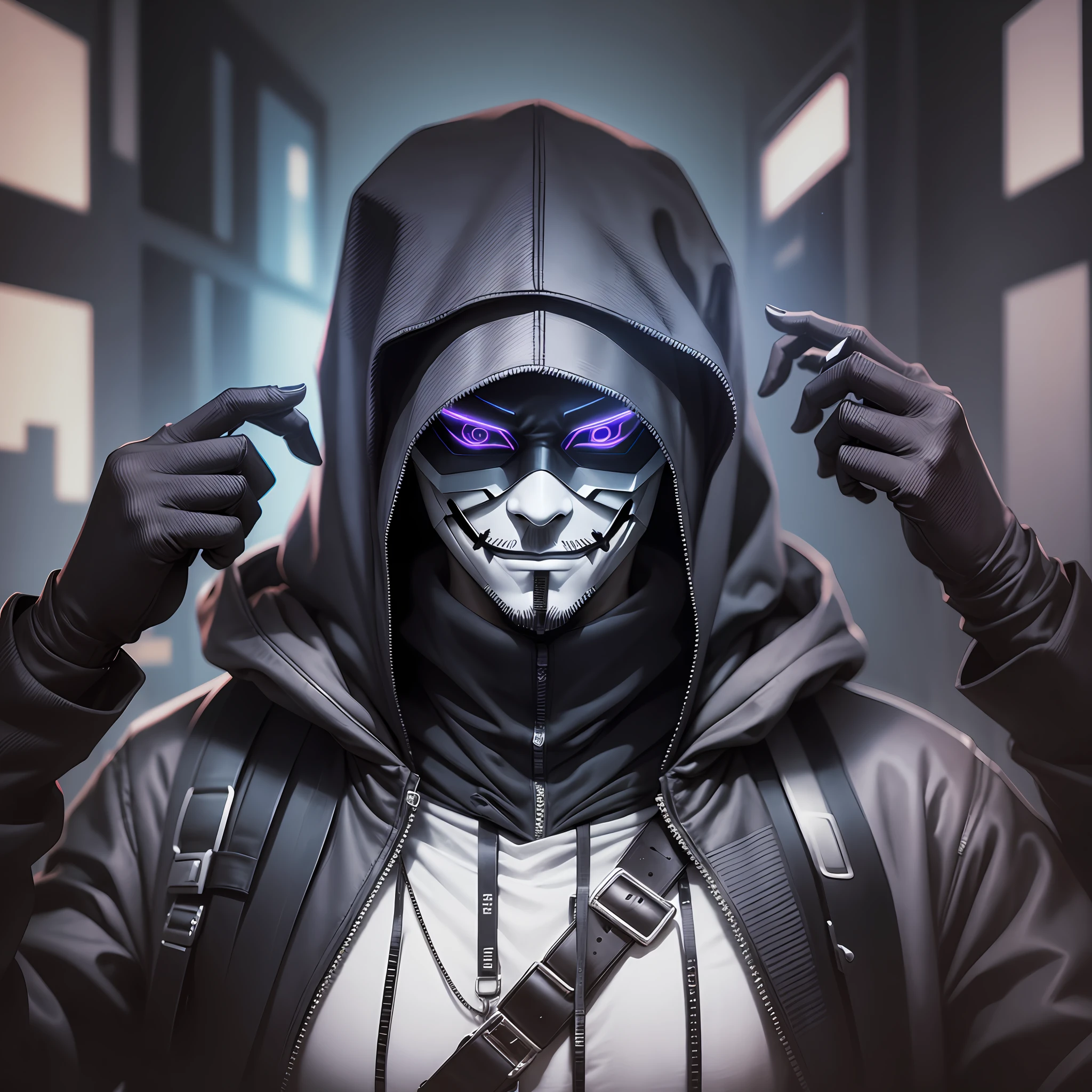 evil hacker,using anonymous mask,dark web,deepweb ,dark art, obscure,4k --auto --s2