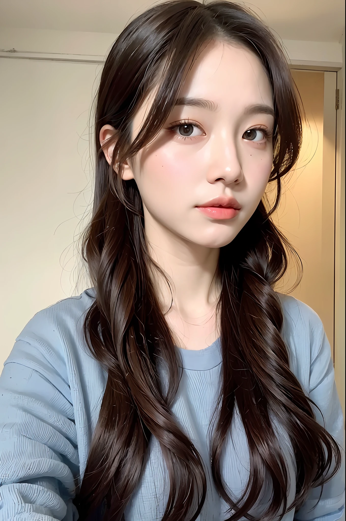 ((Best quality, 8k, Masterpiece :1.3)), 1girl,(random hairstyles), Casual outfit :1.2, Indoor, Ultra-detailed face, Detailed eyes, Double eyelid