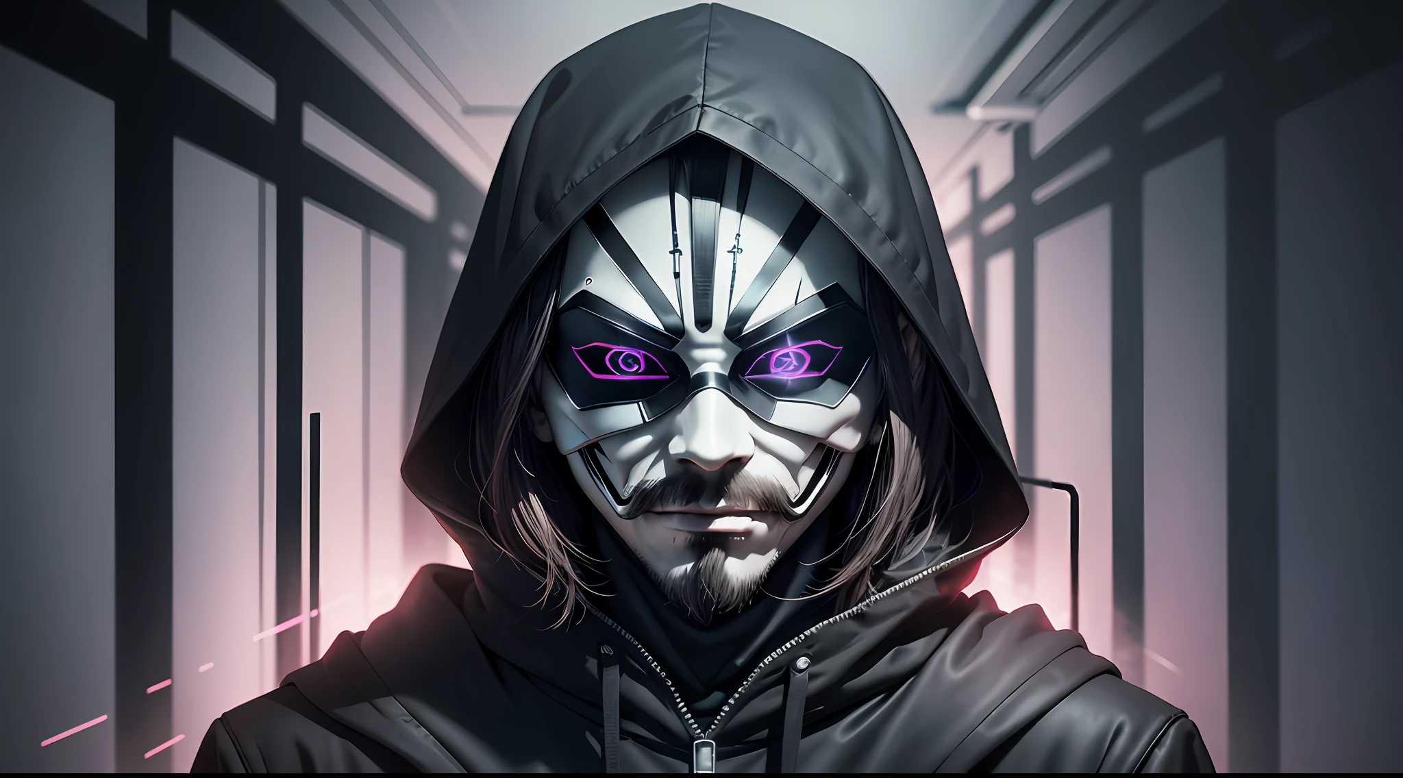 evil hacker,using anonymous mask,dark art, obscure,darkness,4k --auto --s2