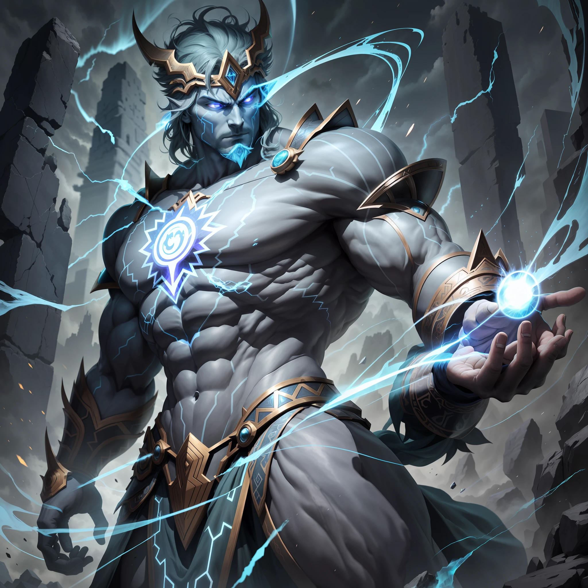 Argus is a colossal figure, made entirely of gray stone. His eyes glow with an intense blue glow, emanating a sense of immeasurable strength. It has an impressive muscular structure and is covered by ancestral runic markings.
Powers: Argus possesses outsized strength and is invulnerable to physical attacks. It can control the earth and rocks, shaping them into diverse shapes and causing devastating earthquakes. In addition, it has the ability to create a protective aura around it, defending itself from magical attacks.