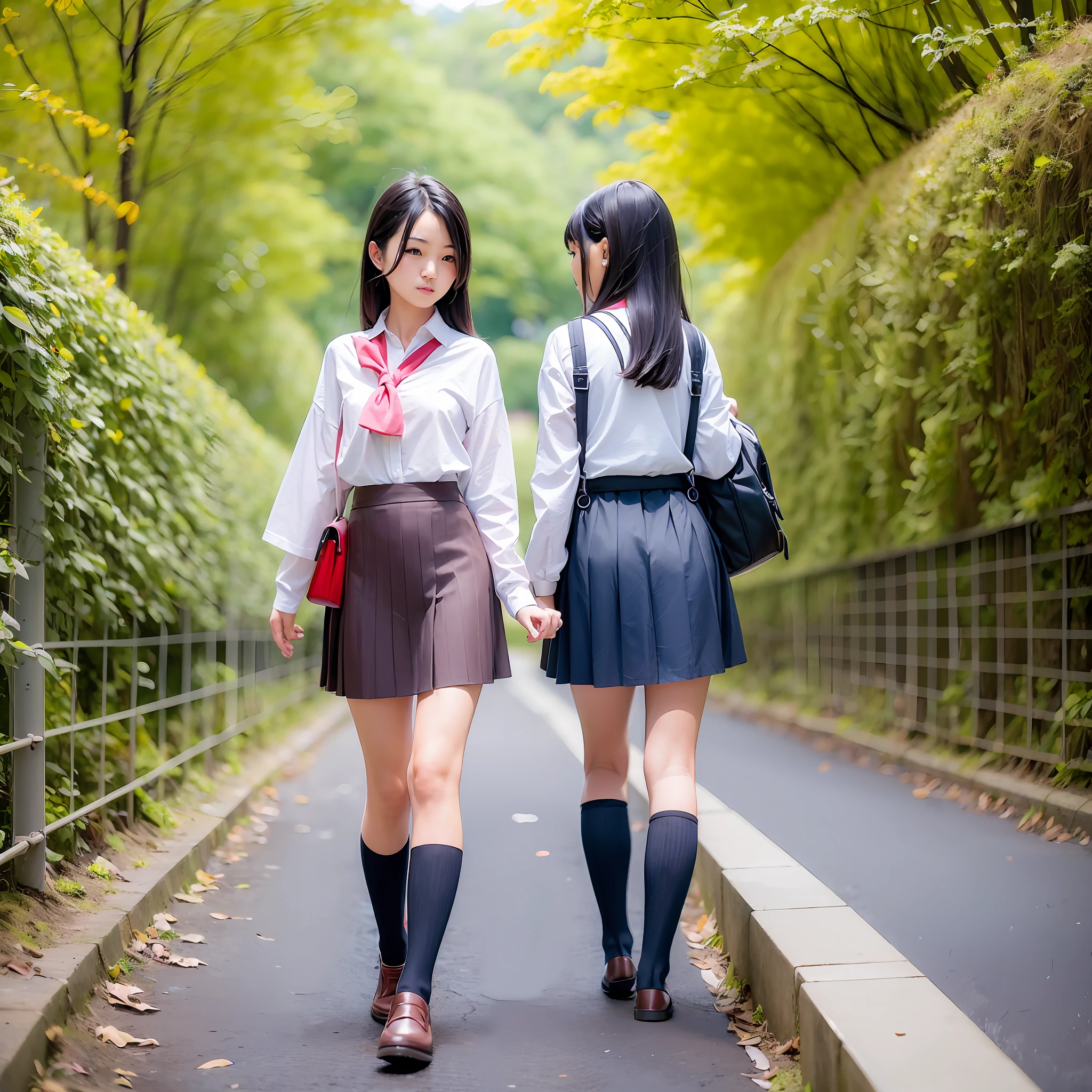 Japan women, Japan models, -yeld fee models, Canon 5D MK4 shooting, school uniforms, women chatting on the way to school