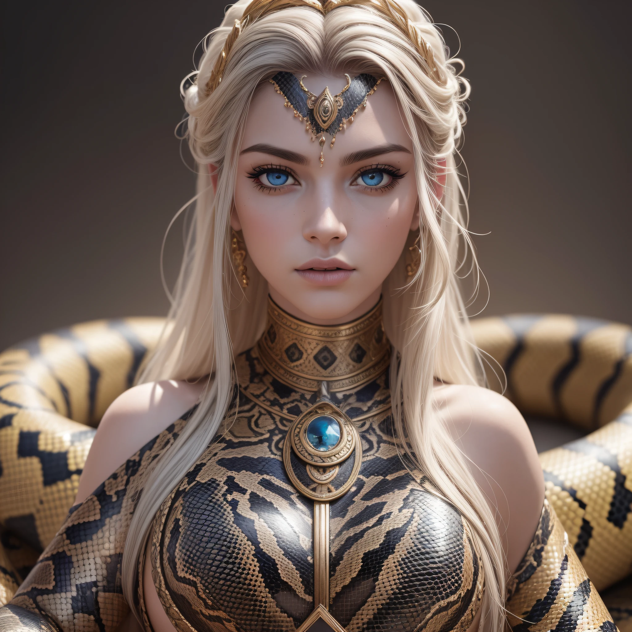 8k, best masterpiece in the world,rich in colors, unreal engine 5, photorealism, whole picture is rich in detail, ultra realistic, perfect contrast, realistic light, full body, mythological character, extremely beautiful Medusa woman,bald,no hair,cauva,((snakes with high definition coming out of her head and looking at viewer)),snakes on her head, extremely detailed snake scale skin with skin pores,  detailed symmetrical realistic face, evil appearance, white eyes, wonderful body, body from waist down snake, stunning, scarce clothes,snake leather,background, ancient greece, mist, moist soil, extremely detailed, masterpiece, absurdities, award-winning photo by lee jeffries, nikon d850 film photography, kodak portra 400 f1.6 lens camera, extremely detailed, amazing, fine details, realistic hyper realistic texture,  dramatic lighting, unrealengine, trend in artstation, cinestill 800 tungsten, looking for viewer, realistic photo, RAW photo, TanvirTamim, high quality, high resolution, sharp focus, extremely detailed, cinematic lighting, 8k uhd