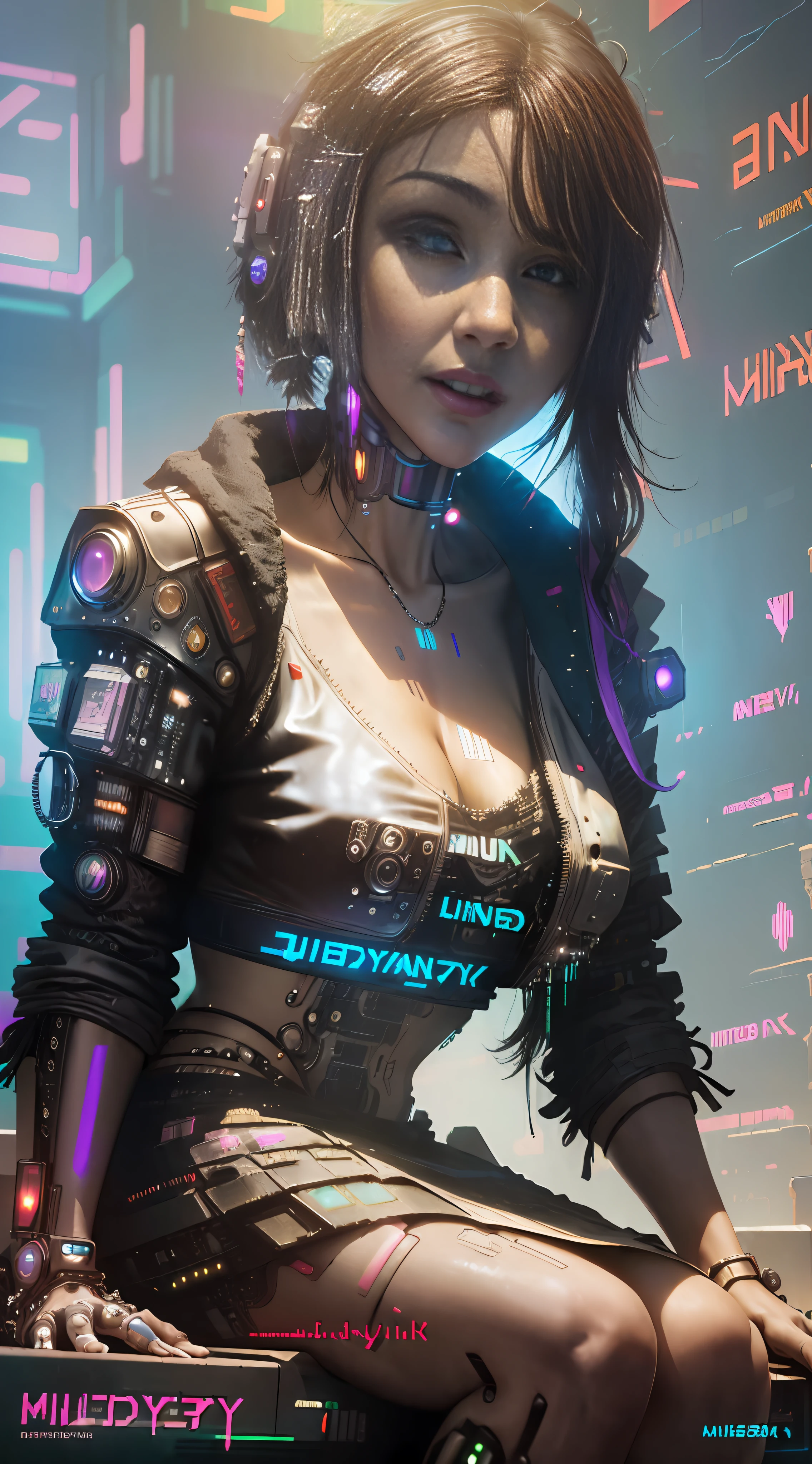 ((Best quality)), ((masterpiece)), (highly detailed:1.5), 3D, beautiful, (cyberpunk:2.0), in space, nebulous, (holding_money:1.3), laser, (1Female Mecha:1.3), sexy body, facing the audience, bright eyes, naked whole body, (aurea, descending, dynamic, motion blur around: 1.4), (huge wings of wicks: 1.6), looking up, glowing_eyes, mecha, panorama, background is earth,  nebula, space, particles, Reality, HDR (High Dynamic Range), Ray Tracing, NVIDIA RTX, Super Resolution, Unreal 5, Subsurface Scattering, PBR Textures, Post-Processing, Anisotropic Filtering, Depth of Field, Maximum Clarity and Clarity, Multilayer Textures, Albedo and Specular Maps, Surface Shading, Accurate Simulation of Light-Material Interaction, Perfect Proportions, Octane Render, Two-Tone Lighting, Large Aperture, Low ISO,  white balance, rule of thirds, 8K RAW, efficient sub-pixel, sub-pixel volume product, (best quality), (Japanese: 0.5), (Korean: 1.8), (Liu Yi Fei: 1.9) long hair, (large chest: 1.9), (underboob: 1.9), (white transparent lace mini skirt: 1.5)