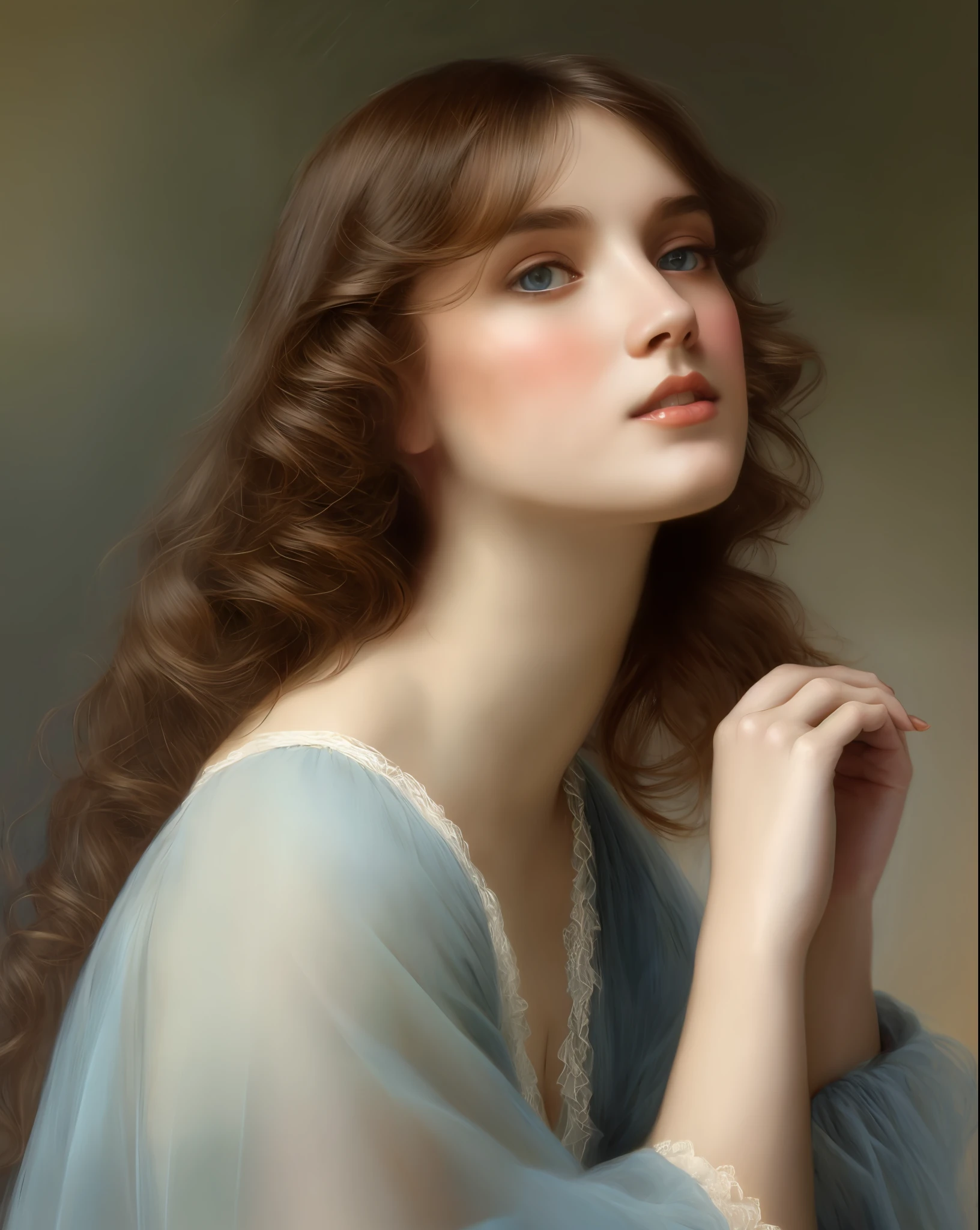 A painting by Albert Lynch, Ruan Jia, Gaston Bussiere, Alexandre Cabanel, Daniel F. Gerhartz, Jules Bastien-Lepage, Pierre Auguste Cot, Sophie Anderson, Jeremy Lipking, Thomas Lawrence, Bouguereau, Carle Van Loo, Jules Joseph Lefebvre, Roberto Ferri, 'aesthetically pleasing', exquisite, polished, refined, sophisticated, tasteful, harmonious, well-proportioned, well-formed, well-arranged, smooth, proportional