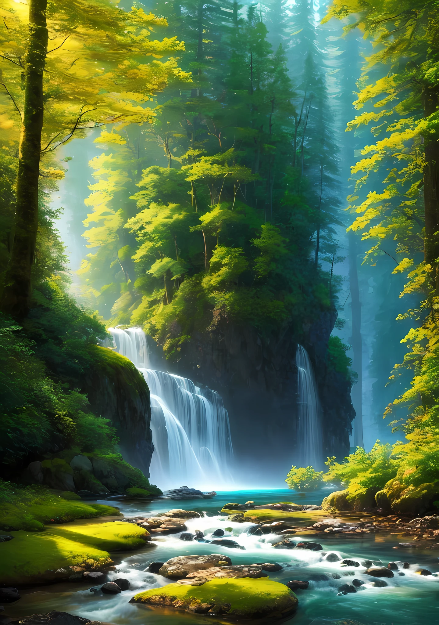masterpiece, best quality, high quality,extremely detailed CG unity 8k wallpaper, An enchanting and dreamy front view scene of a sailboat on a narrow forrestry river in fantasy forest, with towering trees, hidden fairy glens, creating a sense of mystique and enchantment, artstation, intricate, trending, award winning photography, Bokeh, Depth of Field, HDR, bloom, Chromatic Aberration ,Photorealistic,extremely detailed, trending on artstation, trending on CGsociety, Intricate, High Detail, dramatic, art by midjourney