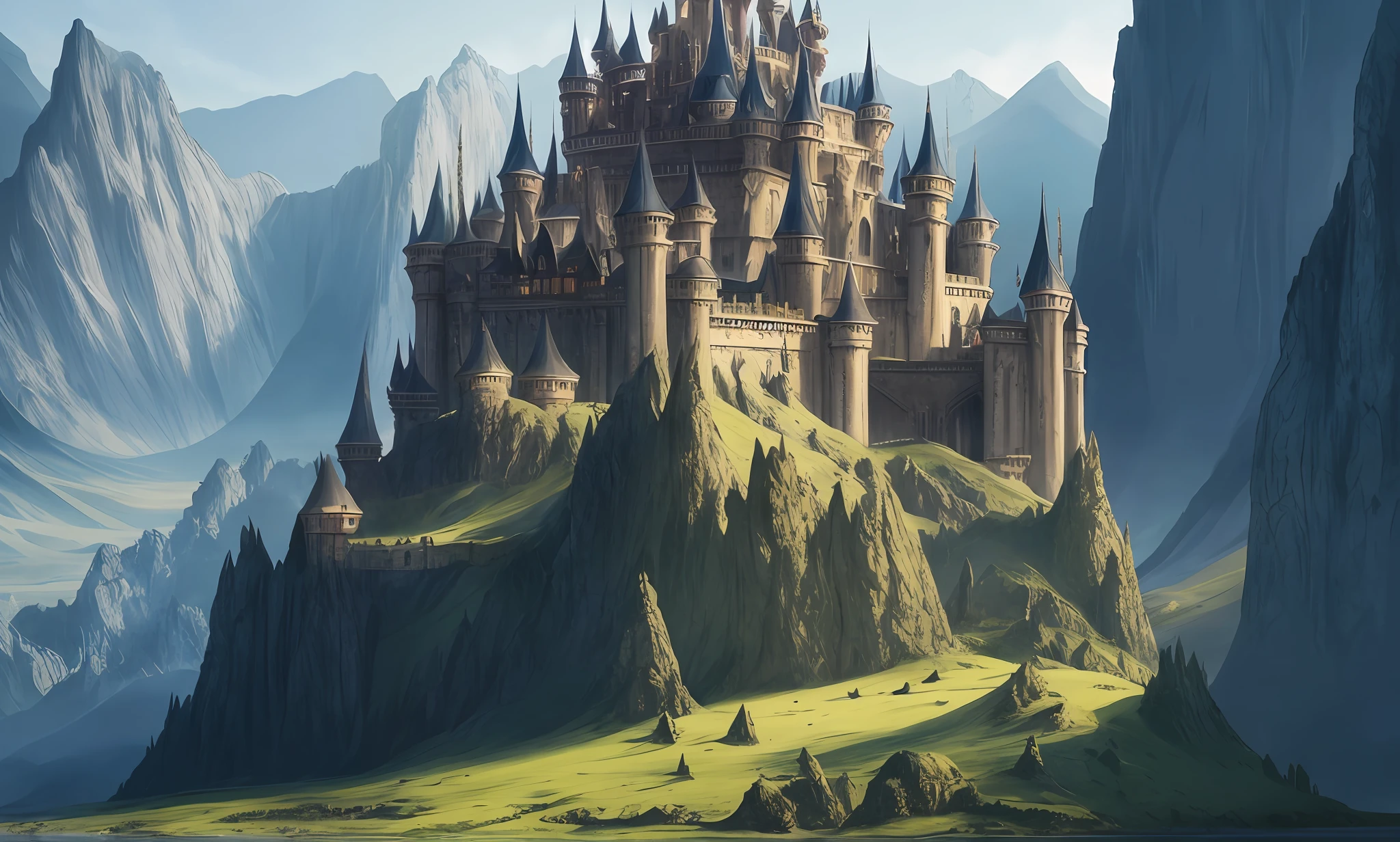 there is a picture of a castle in the middle of a mountain, fantasyconcept art, stunning! concept art, stunning concept art, medieval concept art, high quality concept art, concept art world, dota matte painting concept art, concept world art, beautiful concept art, concept art highly detailed, detailed 4k concept art, high quality digital concept art