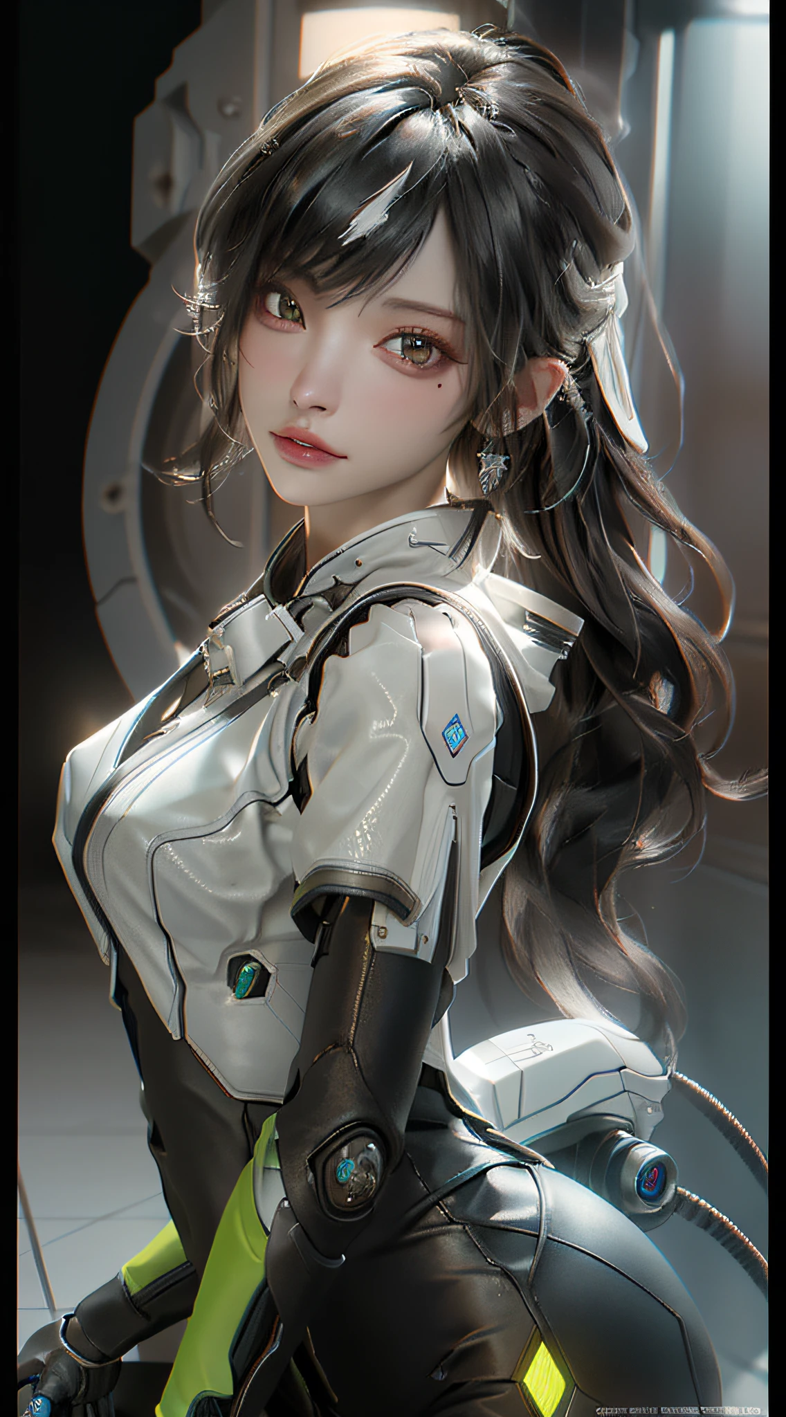 ((Best quality)), ((masterpiece)), (detailed:1.4), 3D, an image of a beautiful cyberpunk female,HDR (High Dynamic Range),Ray Tracing,NVIDIA RTX,Super-Resolution,Unreal 5,Subsurface scattering,PBR Texturing,Post-processing,Anisotropic Filtering,Depth-of-field,Maximum clarity and sharpness,Multi-layered textures,Albedo and Specular maps,Surface shading,Accurate simulation of light-material interaction,Perfect proportions,Octane Render,Two-tone lighting,Wide aperture,Low ISO,White balance,Rule of thirds,8K RAW,