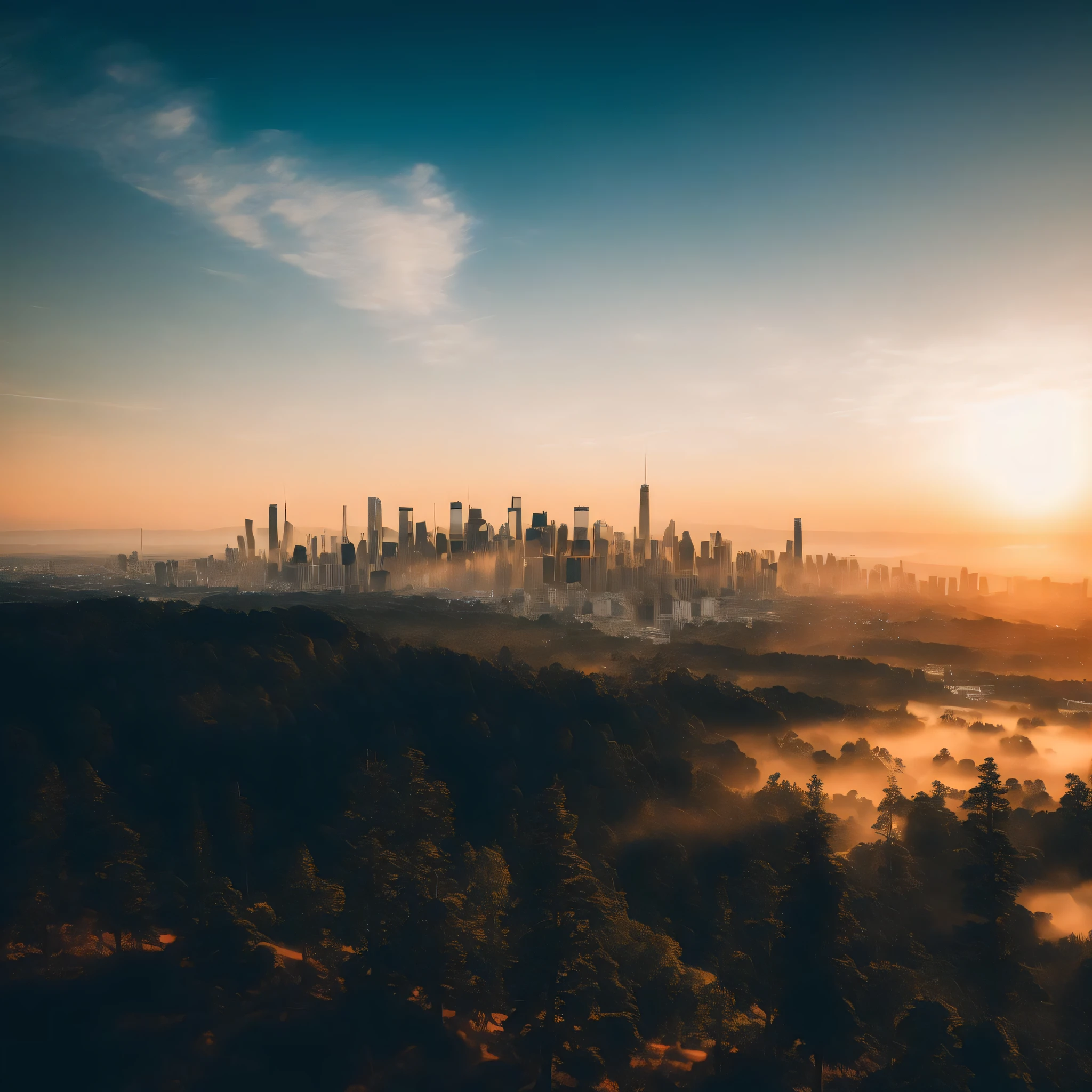 skyline view at golden hour