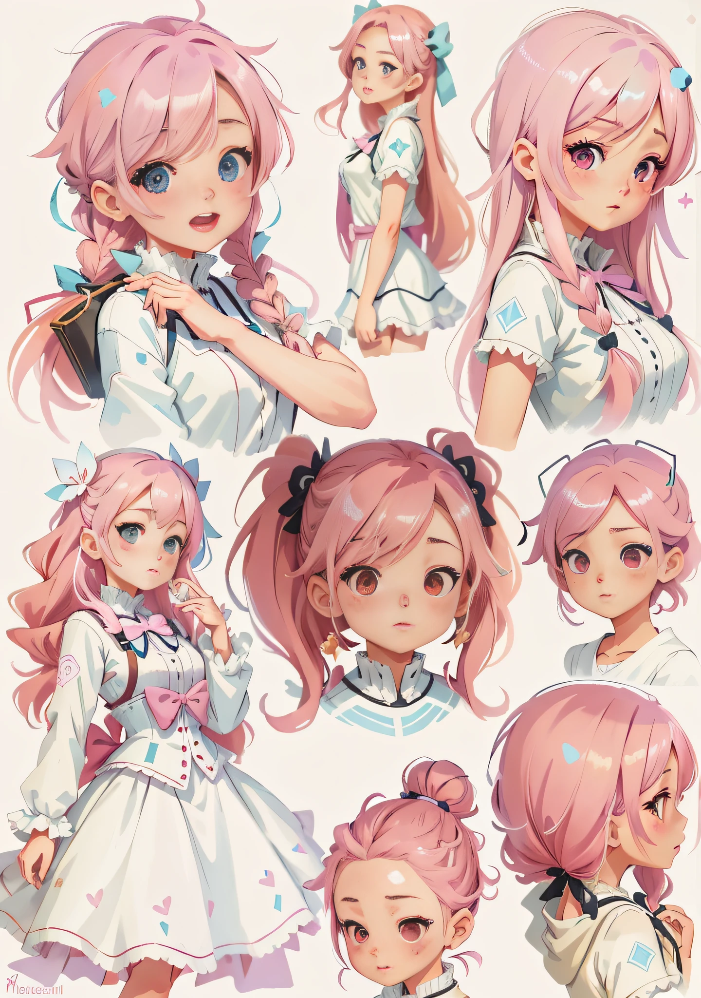 a close up of a person with pink hair and a dress, realistic anime 3 d style, kawaii realistic portrait, smooth anime cg art, guweiz on artstation pixiv, trending on artstation pixiv, pink twintail hair and cyan eyes, detailed anime character art, realistic anime art style, anime character art, guweiz on pixiv artstation